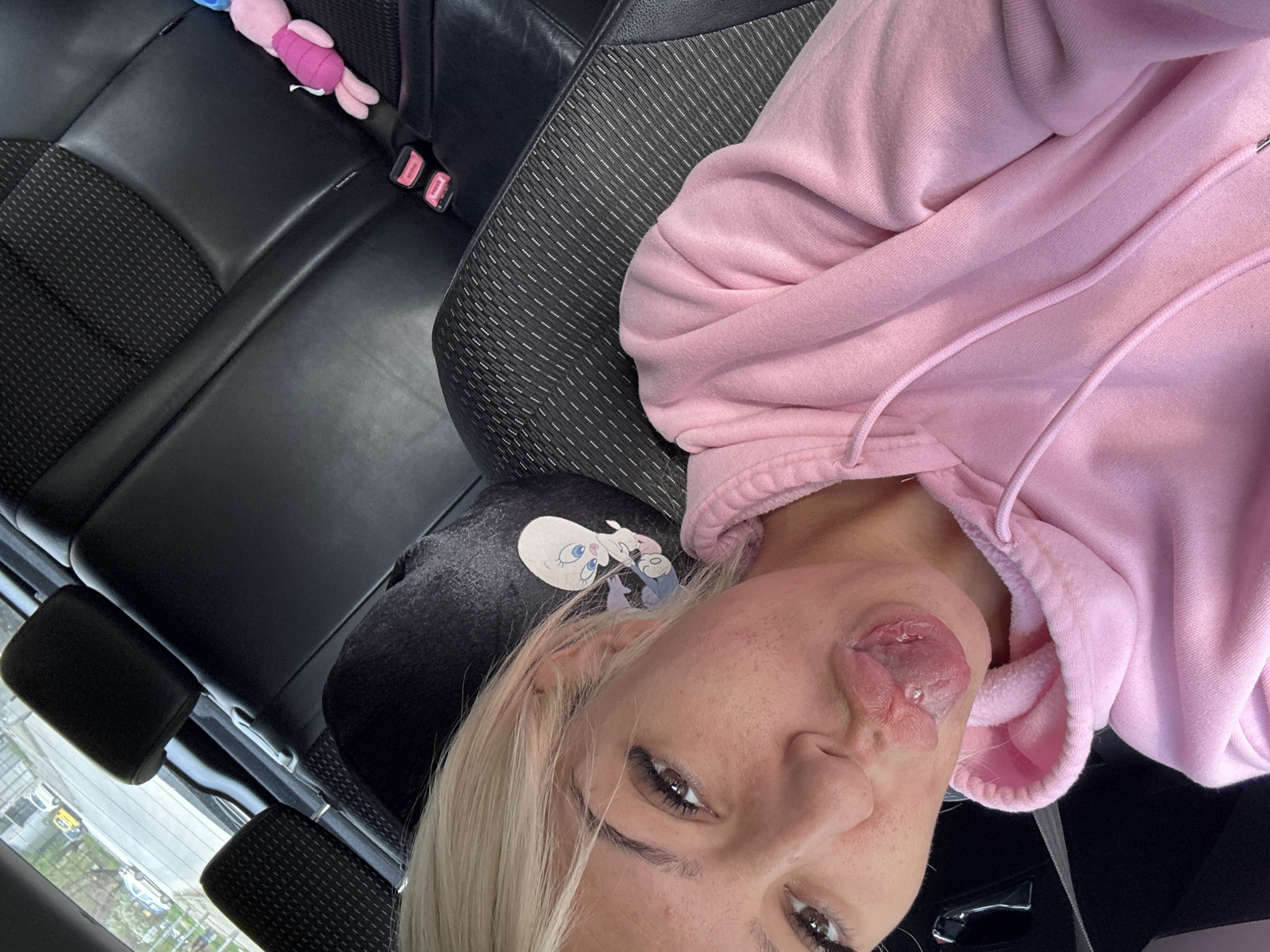 Woman documents morning routine through selfies and casual moments