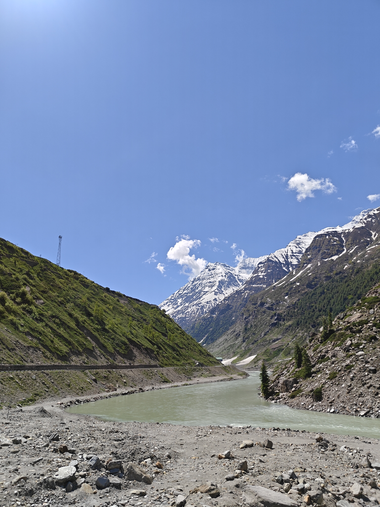 Mountain river landscape documented in Sissu, India