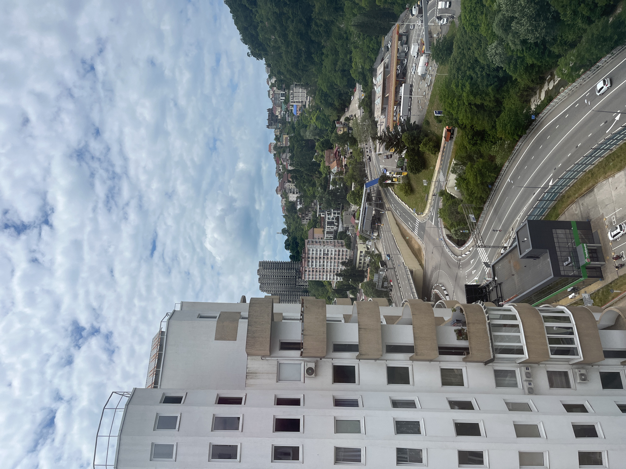 Morning stroll through residential Sochi neighborhoods with urban views