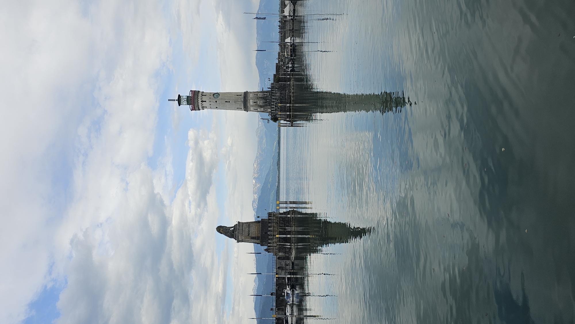 Harbor view captured at Lindau showing iconic landmarks