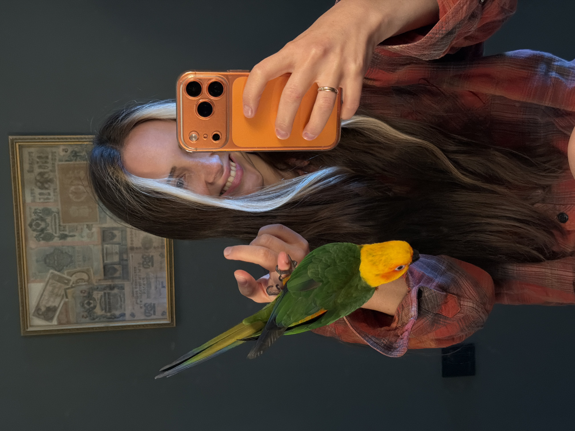 Morning in Khimki: selfies and parrots in a colorful indoor space