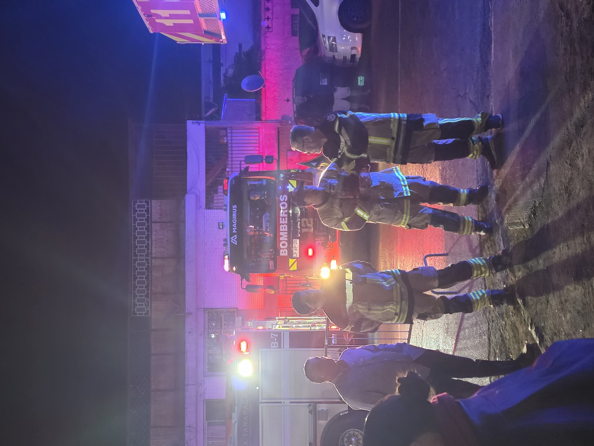 Firefighters respond to early morning incident in Iquique, Chile