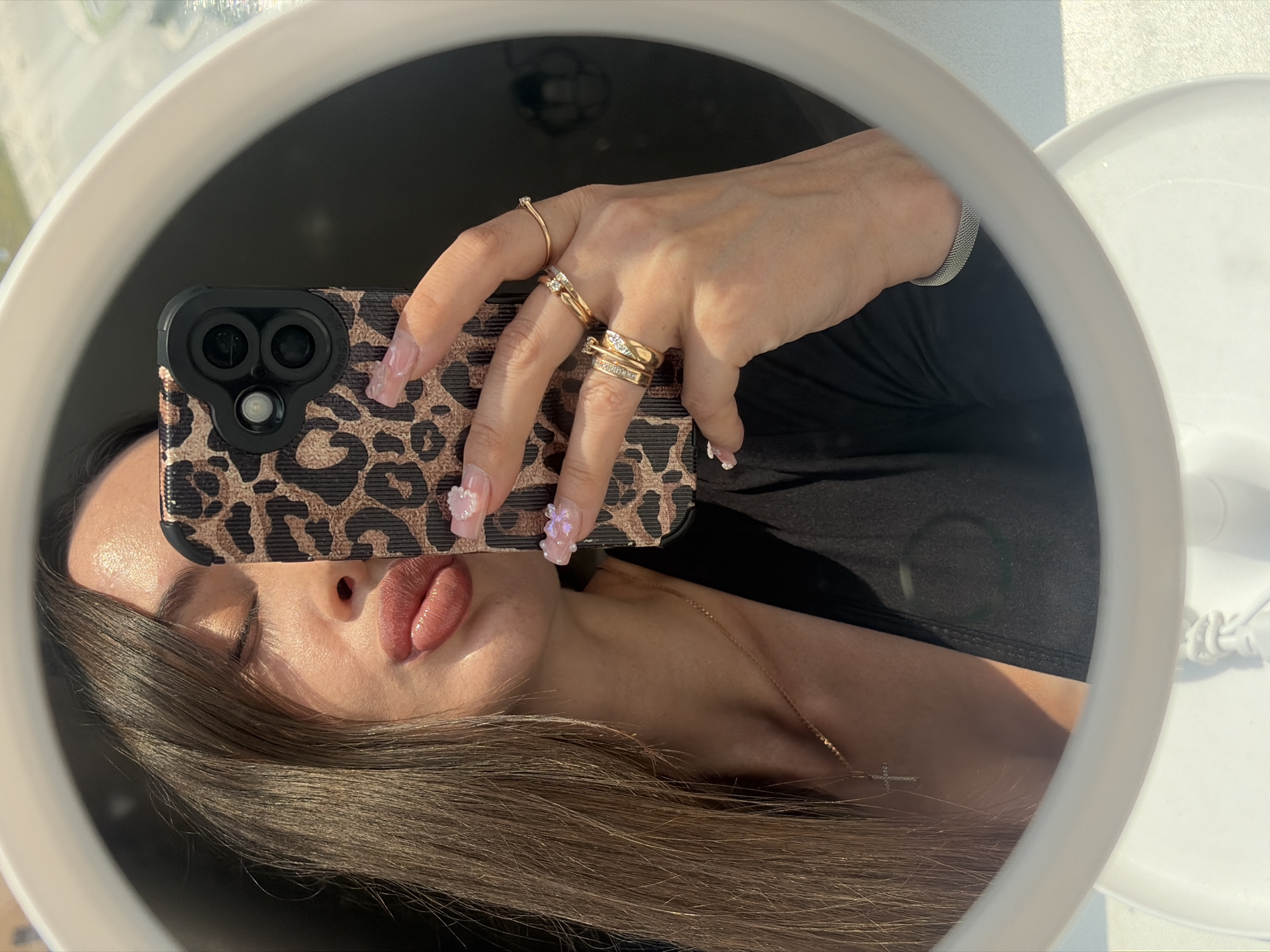 Woman documents personal moments in Shushary, Russia