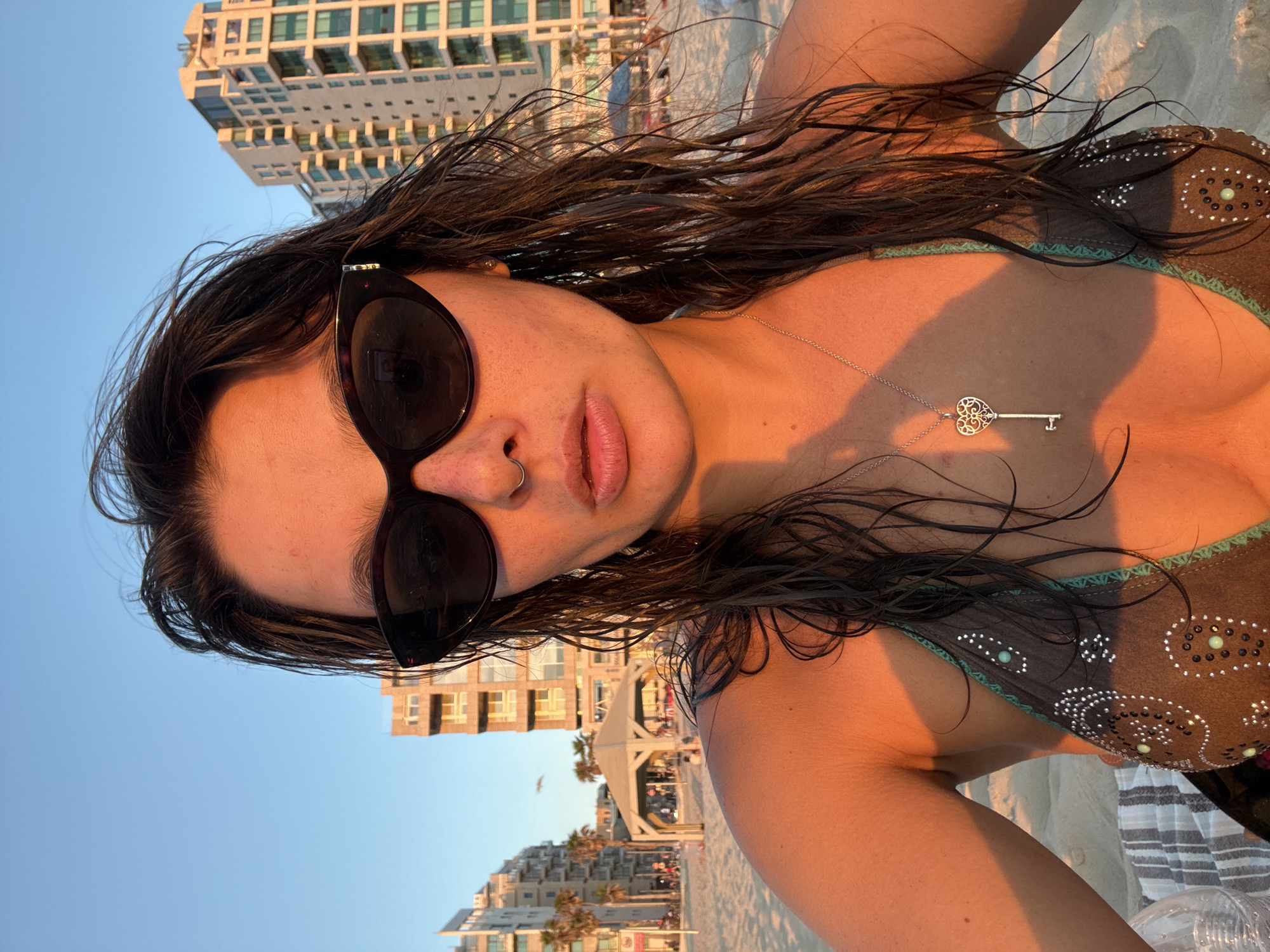 Summer selfie on a Tel Aviv beach in July