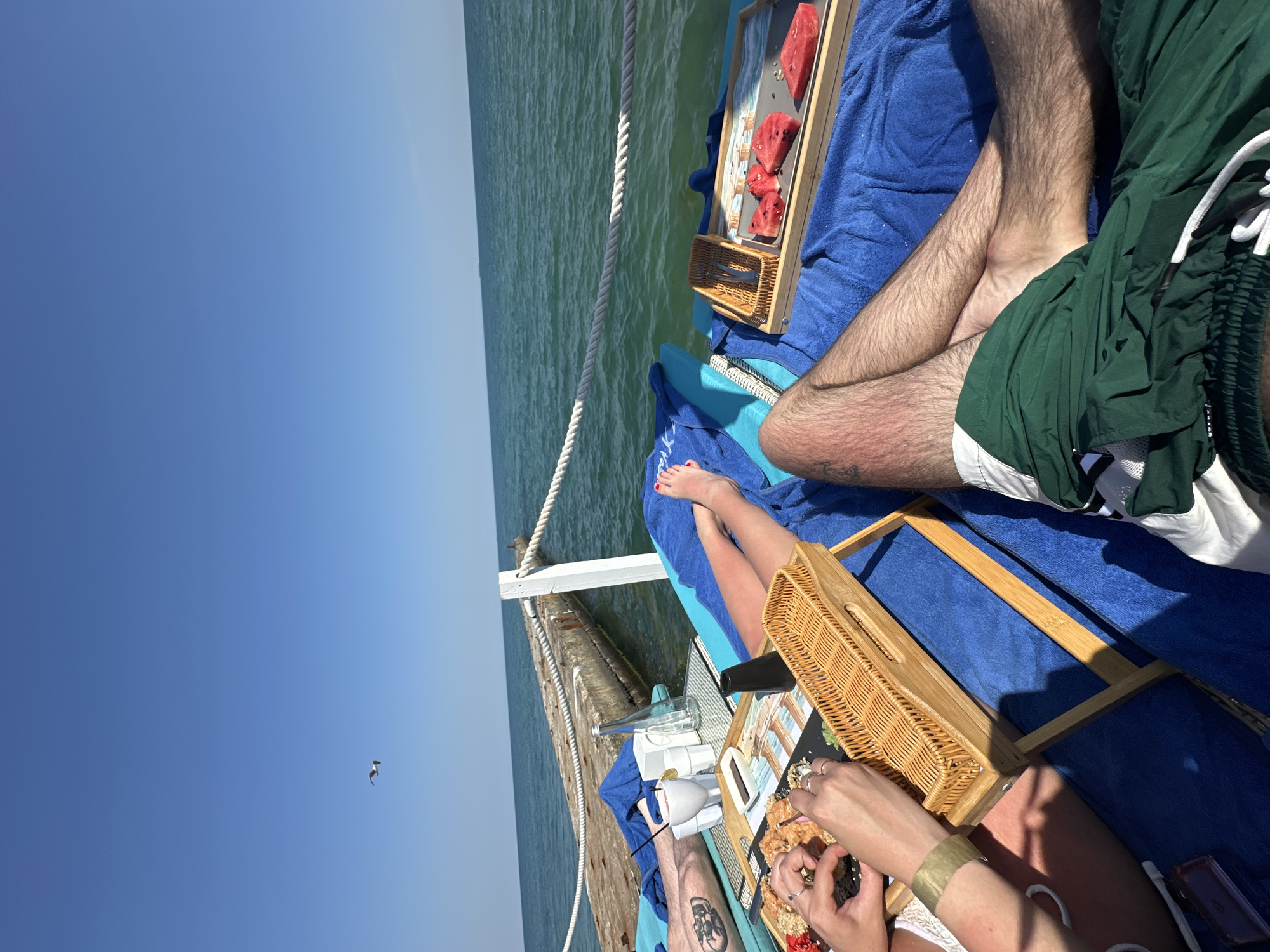 Lounging by the Black Sea with watermelon and sushi
