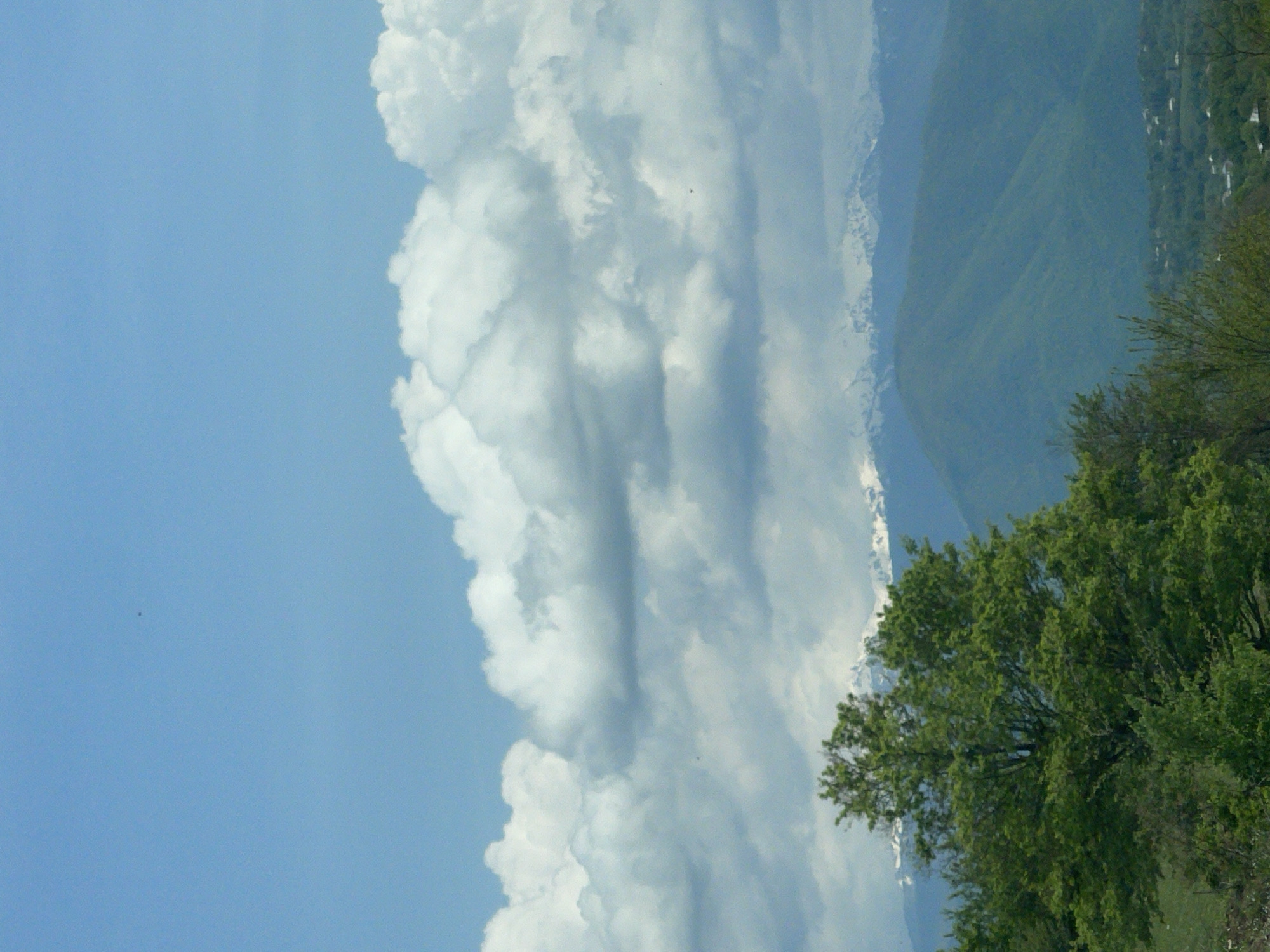 Large cumulus clouds observed over Chiatura, Georgia
