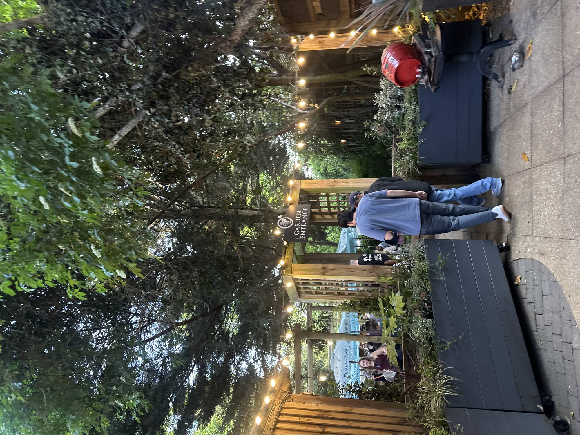 Outdoor dining scenes documented in London beer garden