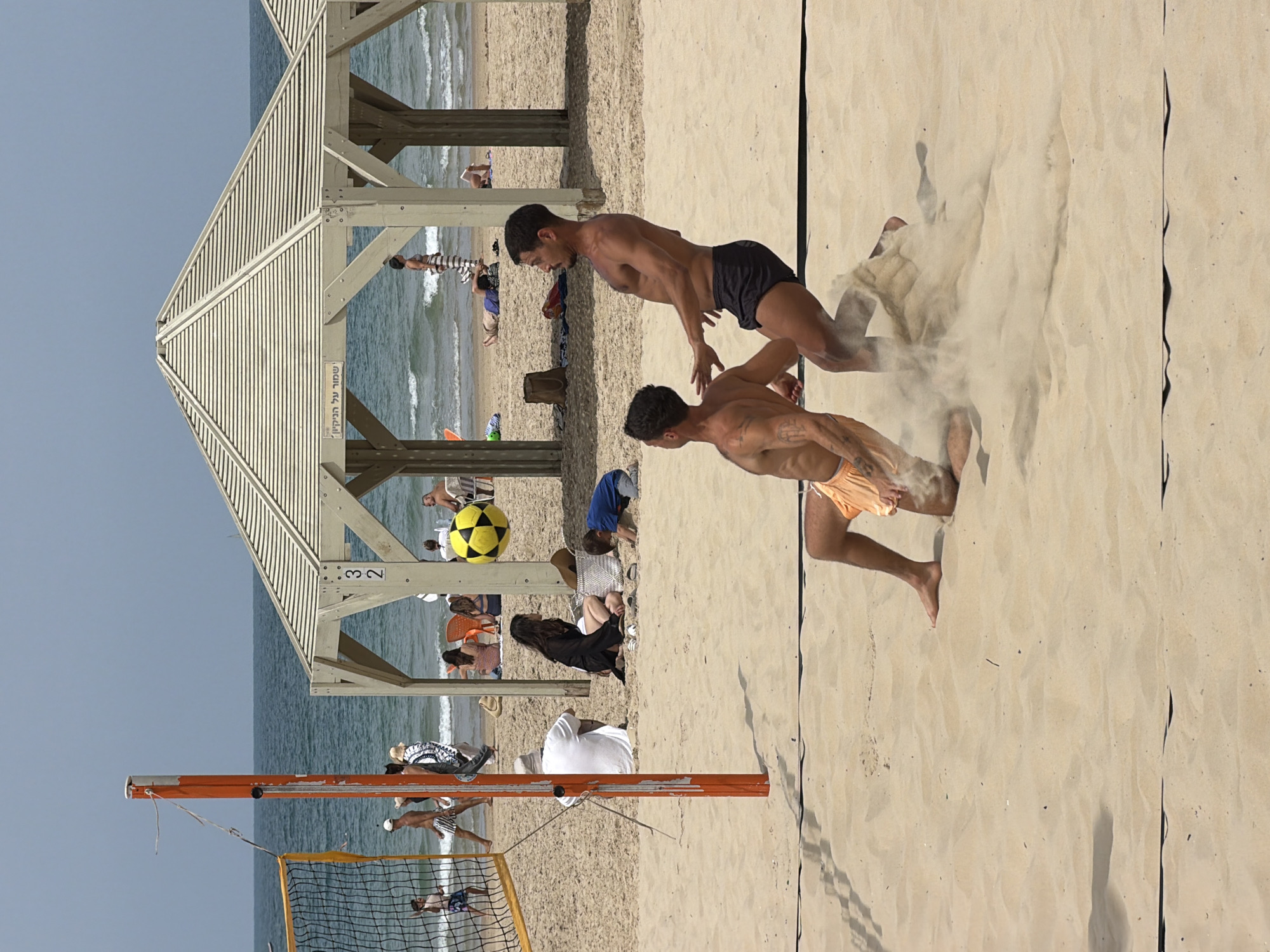 Beach volleyball match observed in Tel Aviv