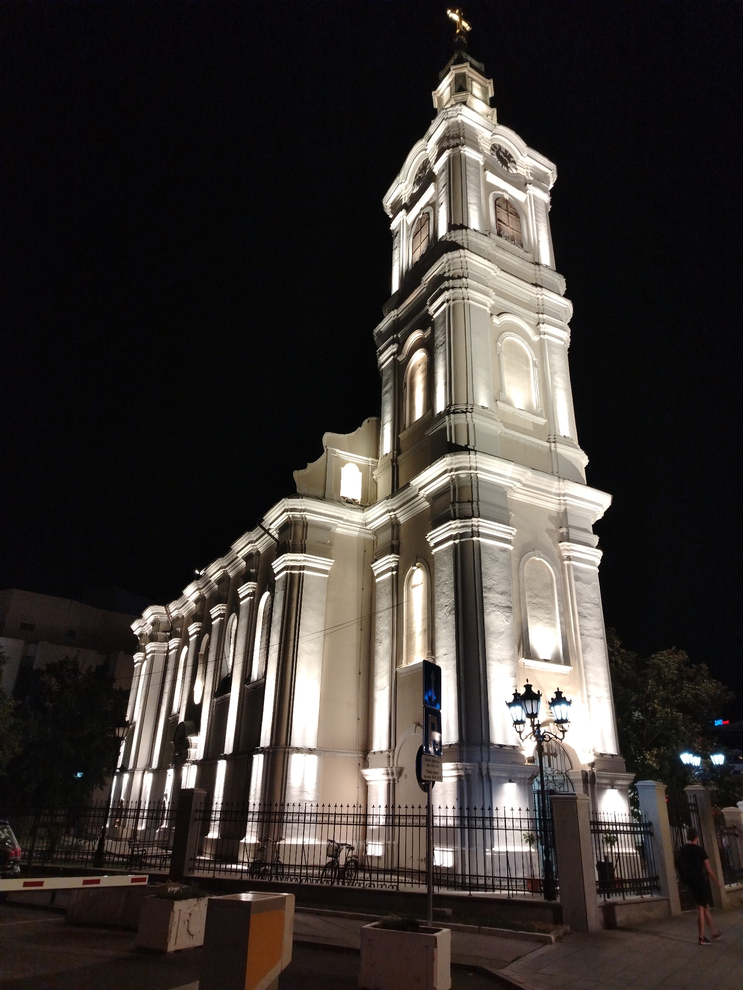 Night scenes around landmarks in Novi Sad, Serbia