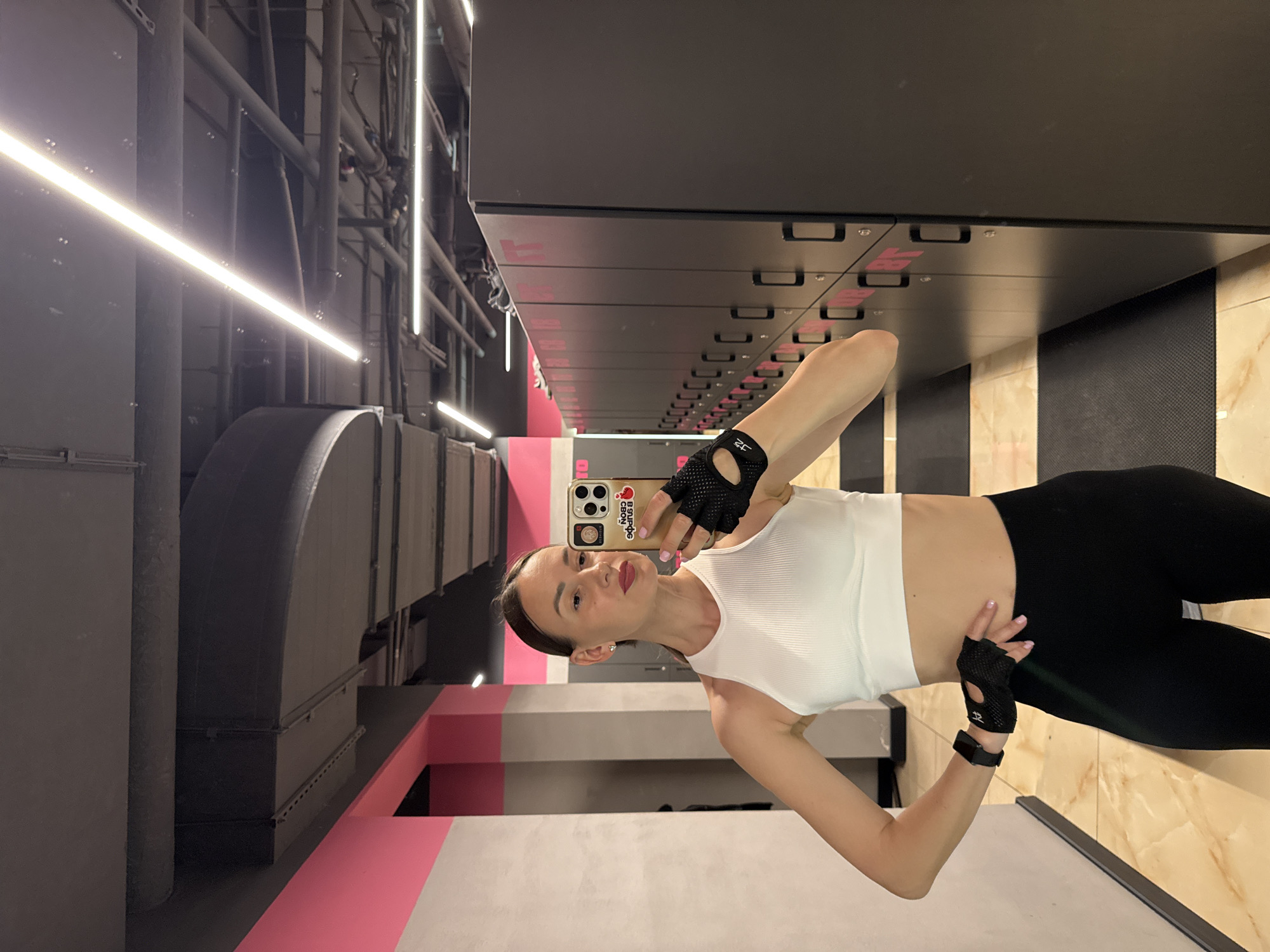 Woman documents workout routine at Sochi gym