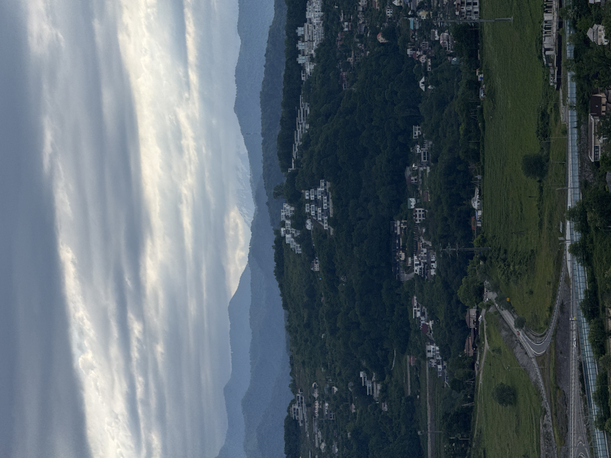 Dawn panoramic views captured across mountainous Sochi landscape