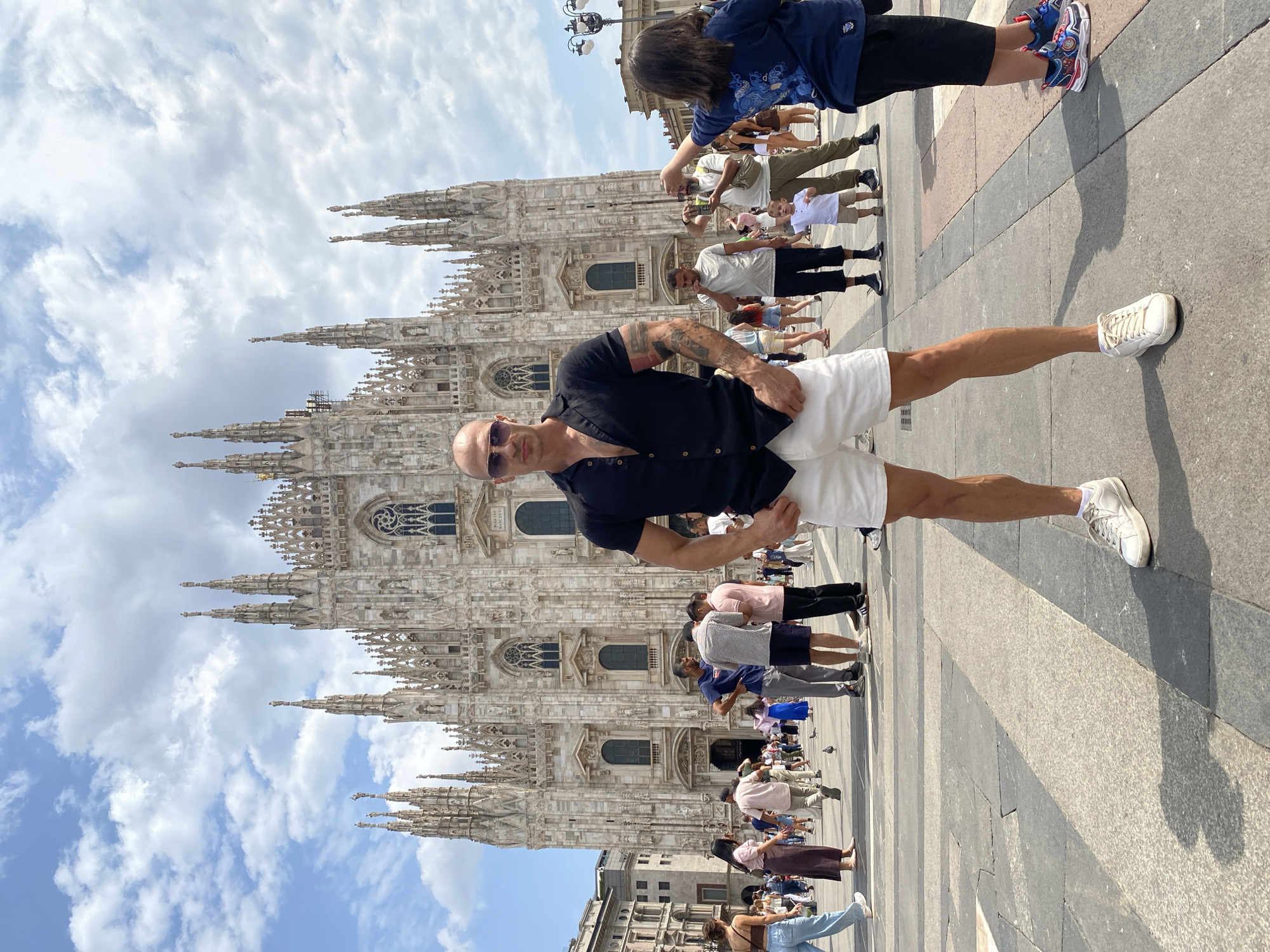 Sunny morning at Milan's Piazza del Duomo