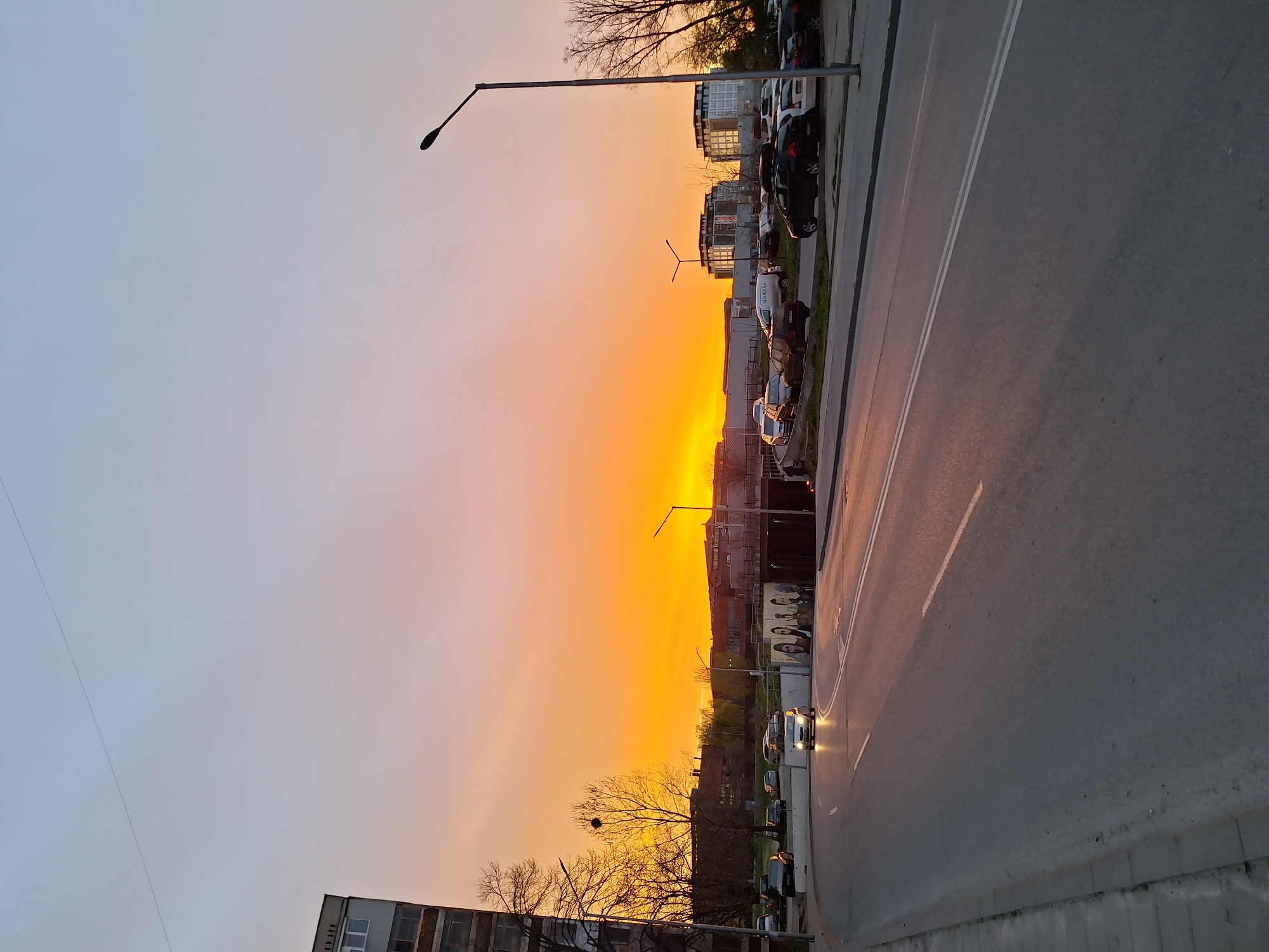 Sunset street scene documented in Ruse, Bulgaria