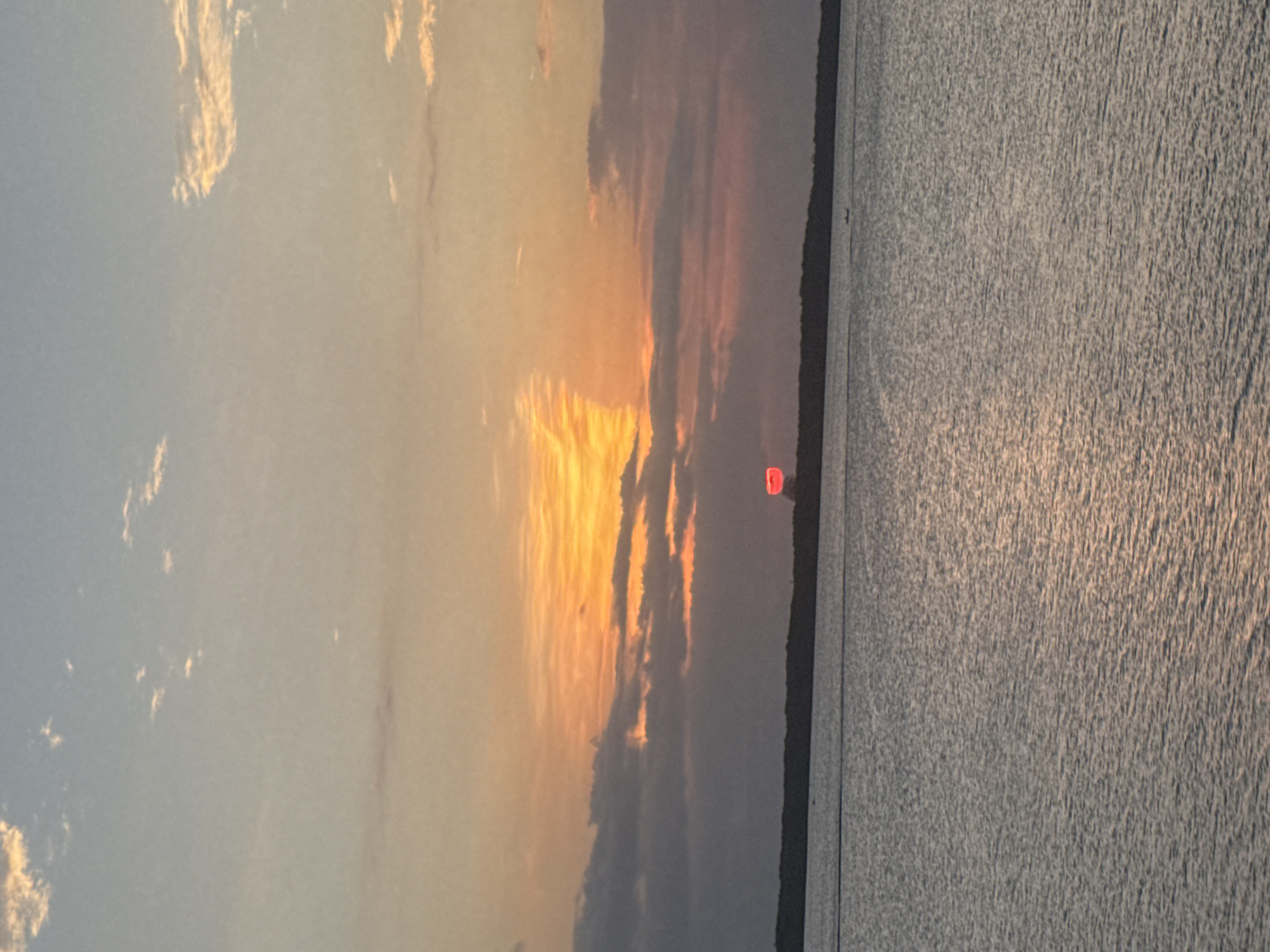 Red sunset over calm water, Kuta Selatan, Bali