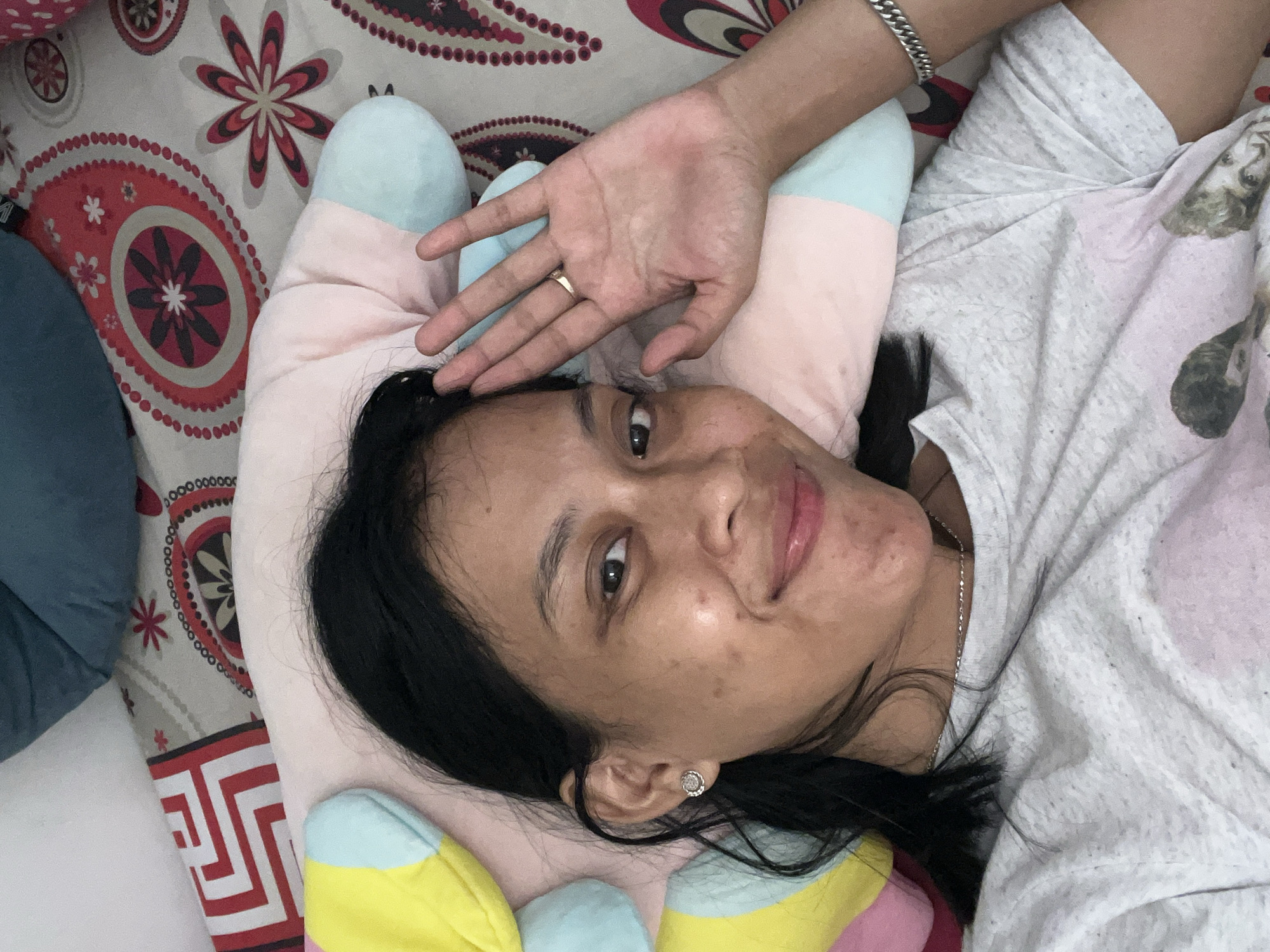Casual bedroom selfie session in Pati, Indonesia
