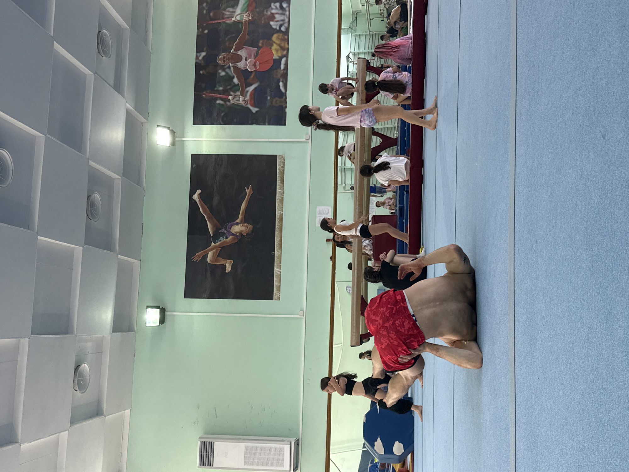Gymnastics training session documented in Blagoevgrad, Bulgaria