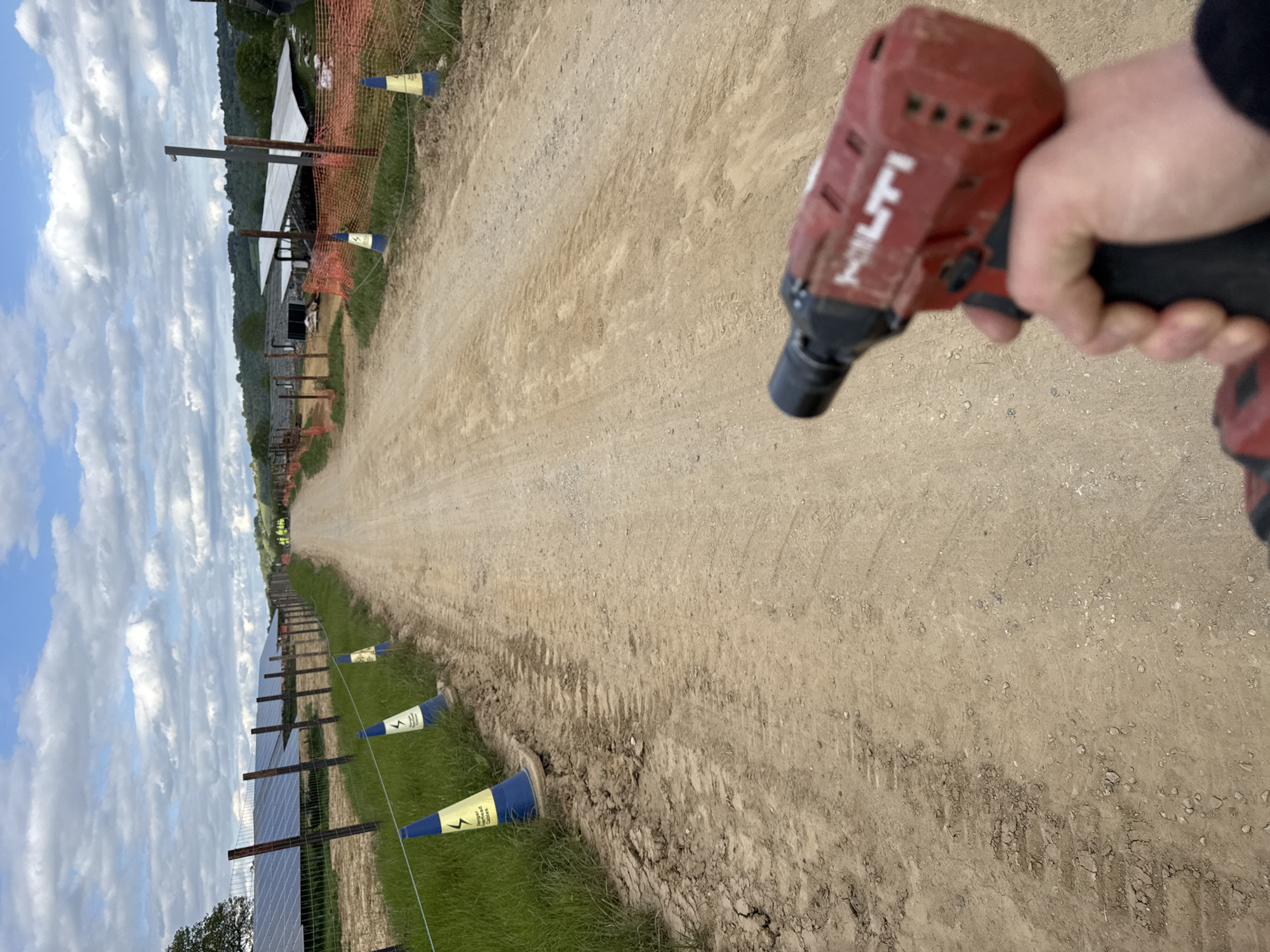 Construction tool documented along dirt path in Beanacre