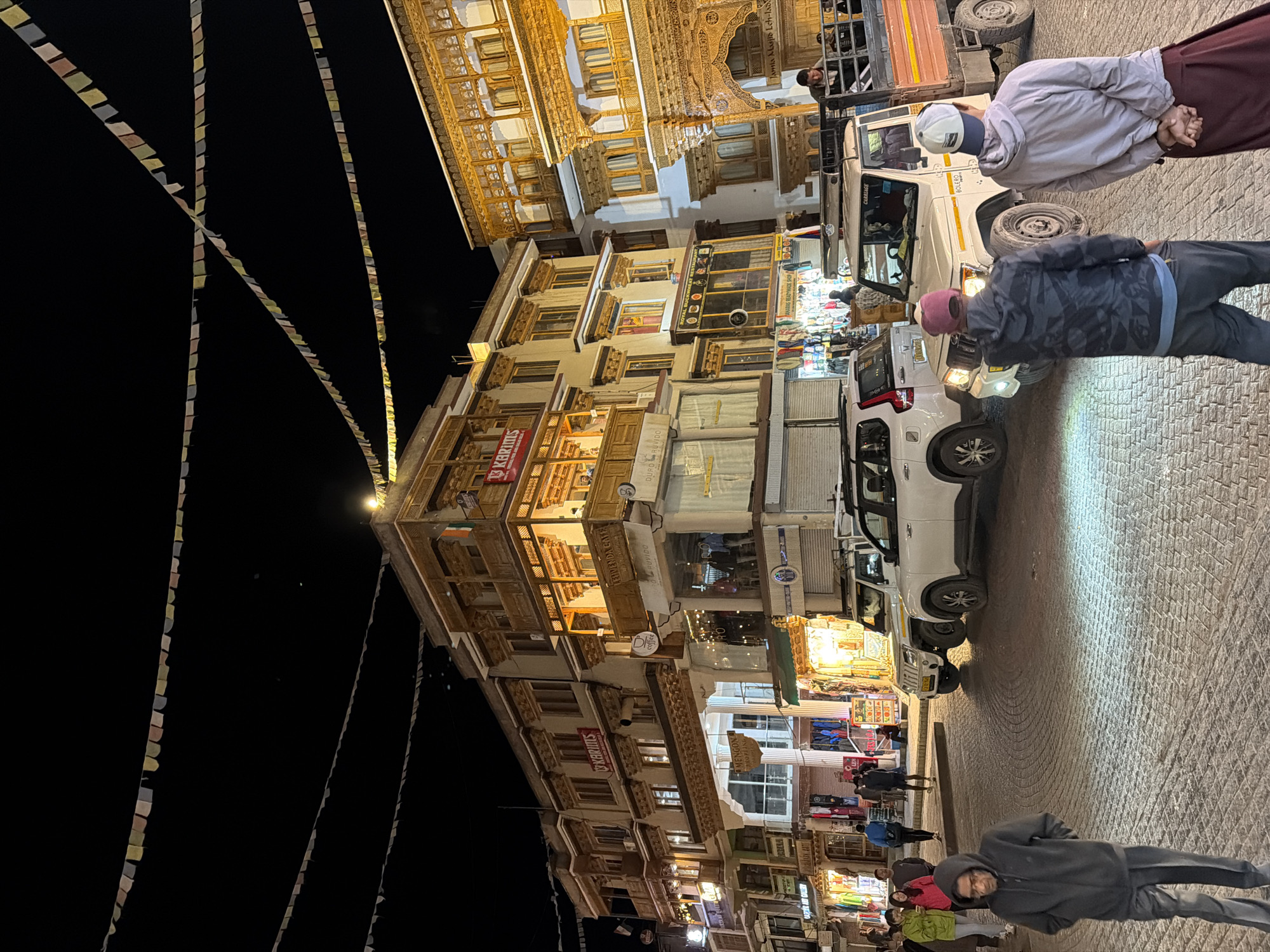 Leh's night market buzzes under prayer flags and festive lights