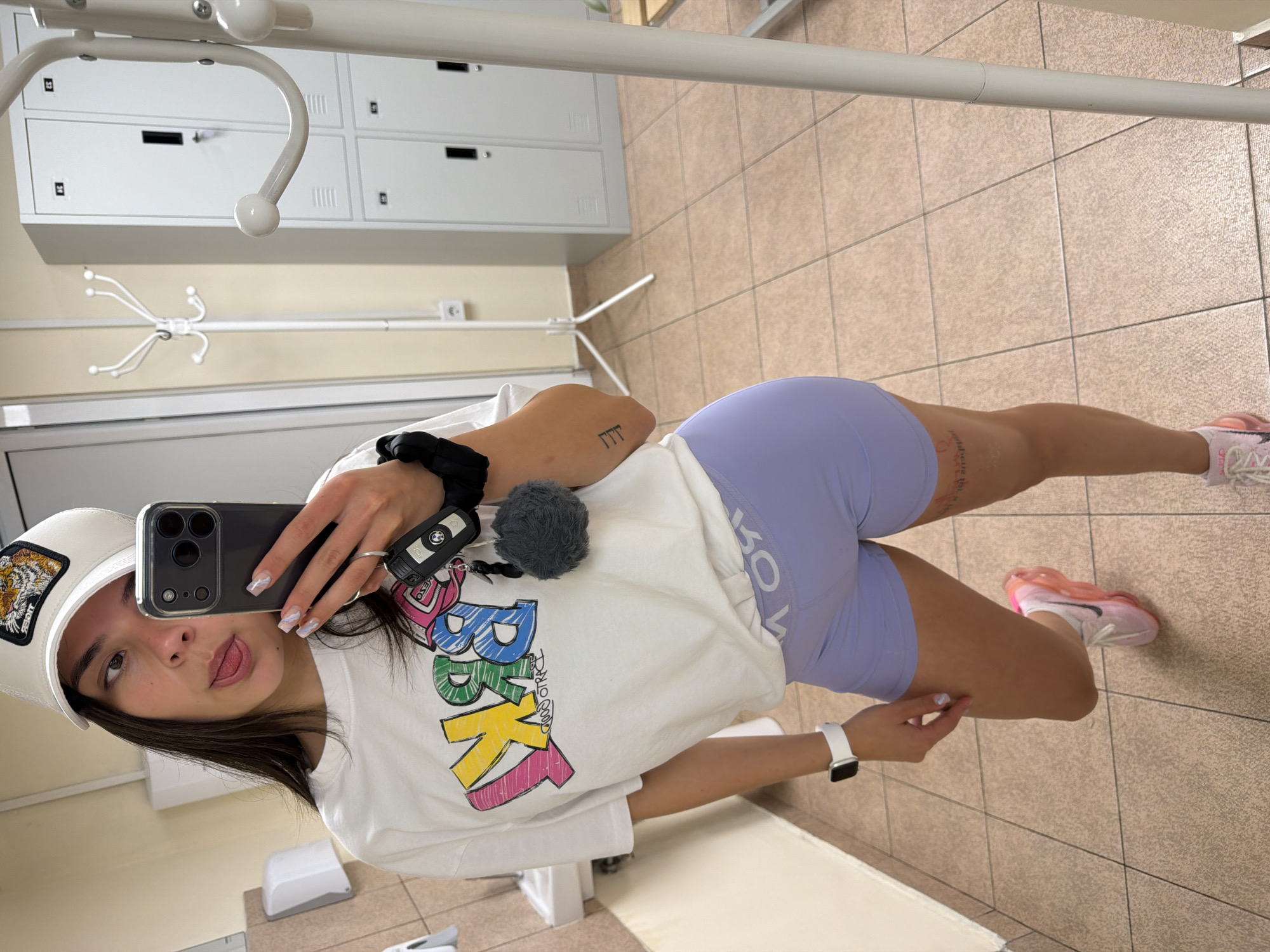 Woman takes mirror selfies in Gabrovo facility
