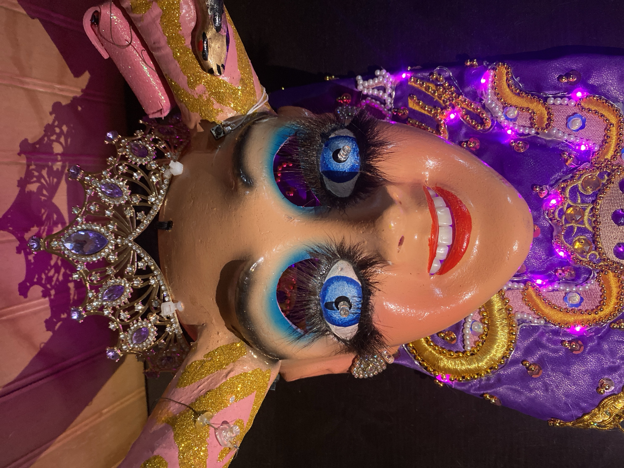 Decorative dolls and kitten photographed in Arica, Chile