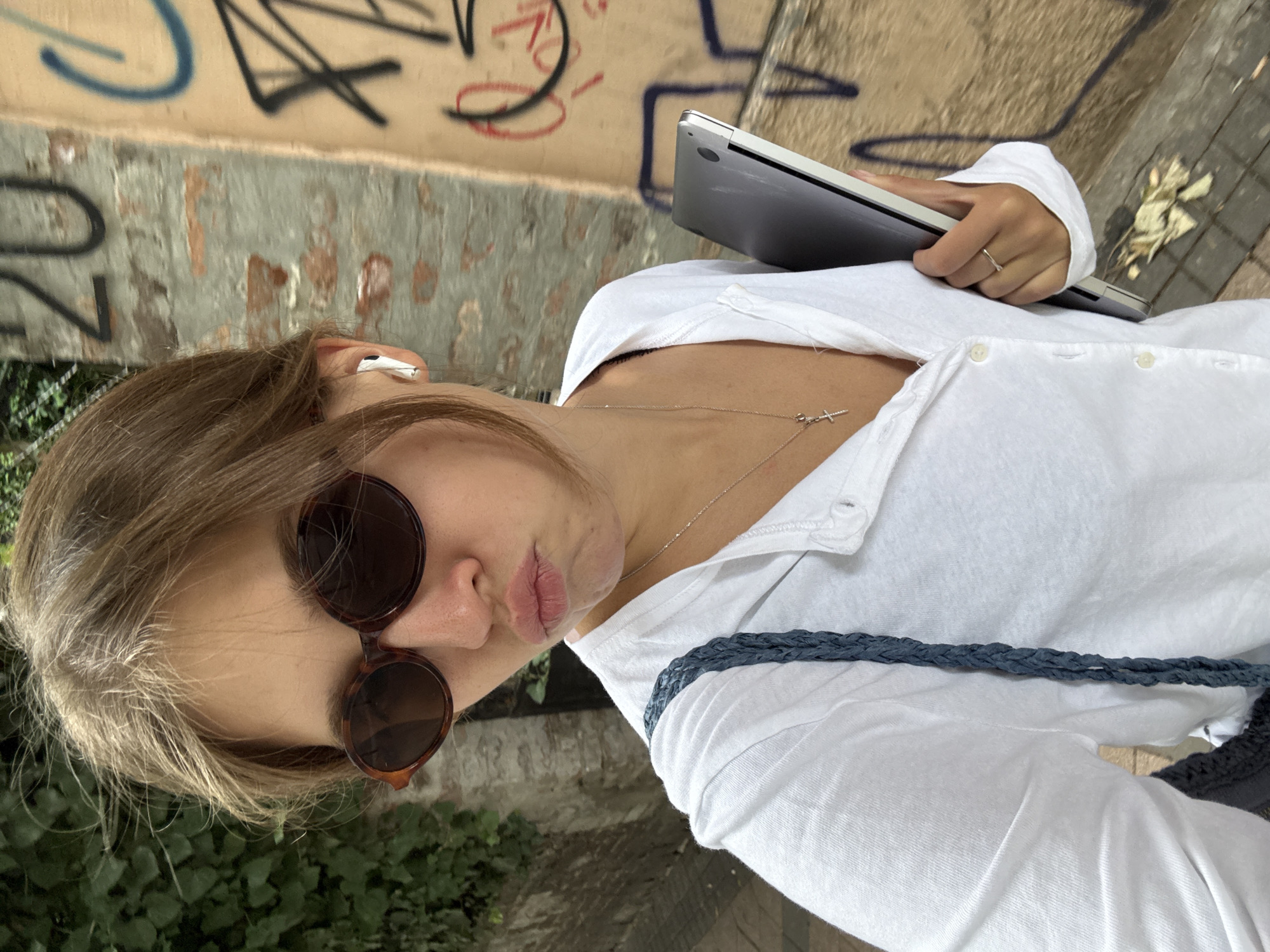 Selfie moment in Belgrade on a summer morning