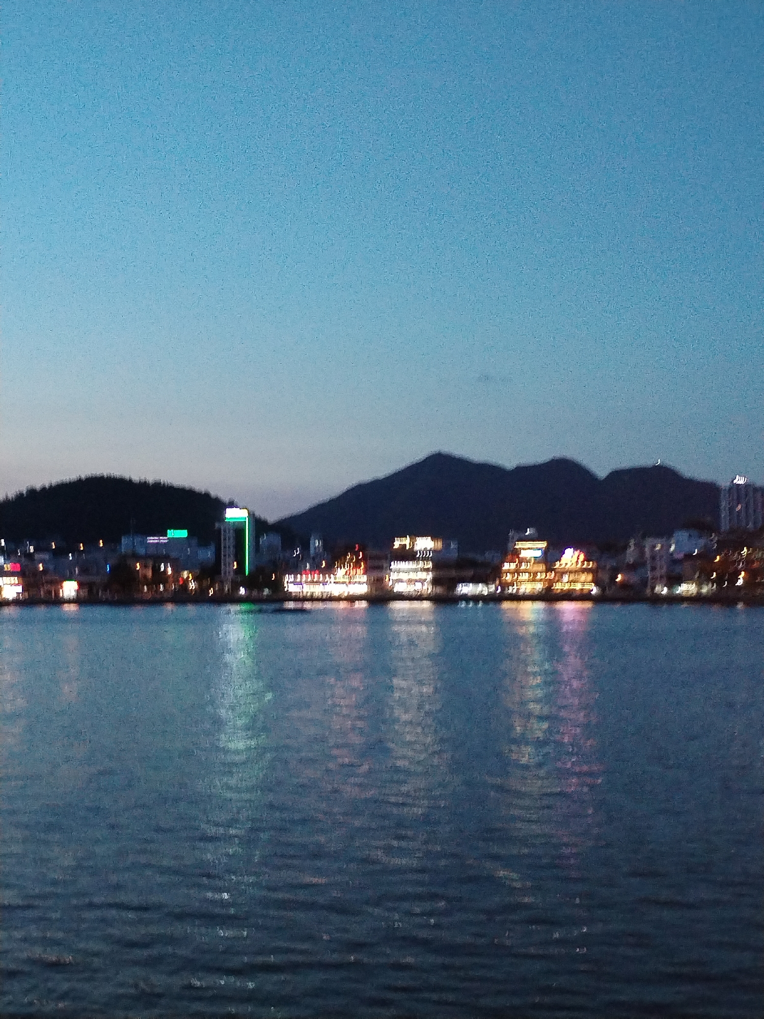 Dusk waterfront scene captured in Nha Trang, Vietnam