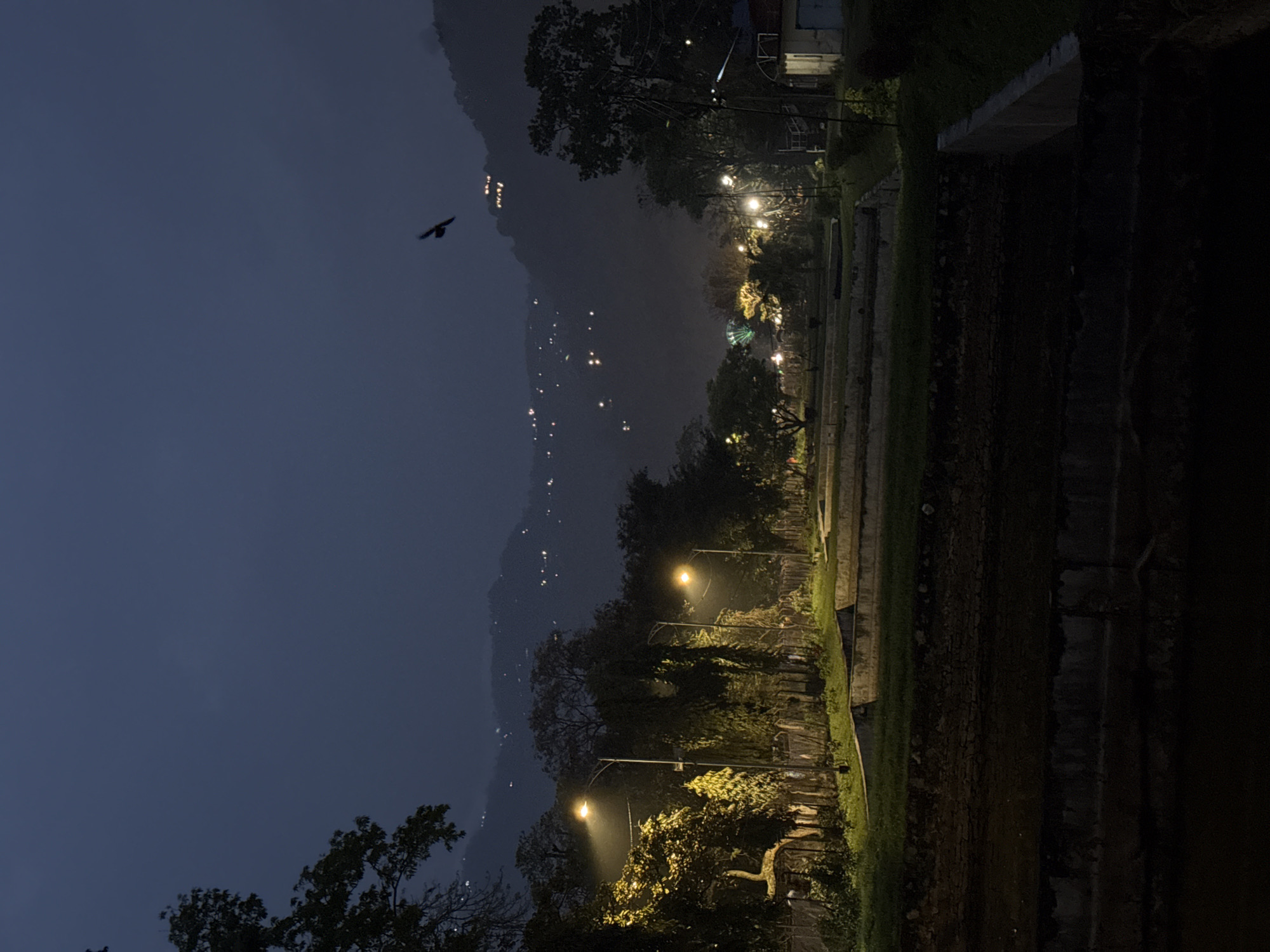 Evening street performances and gatherings documented in Pokhara