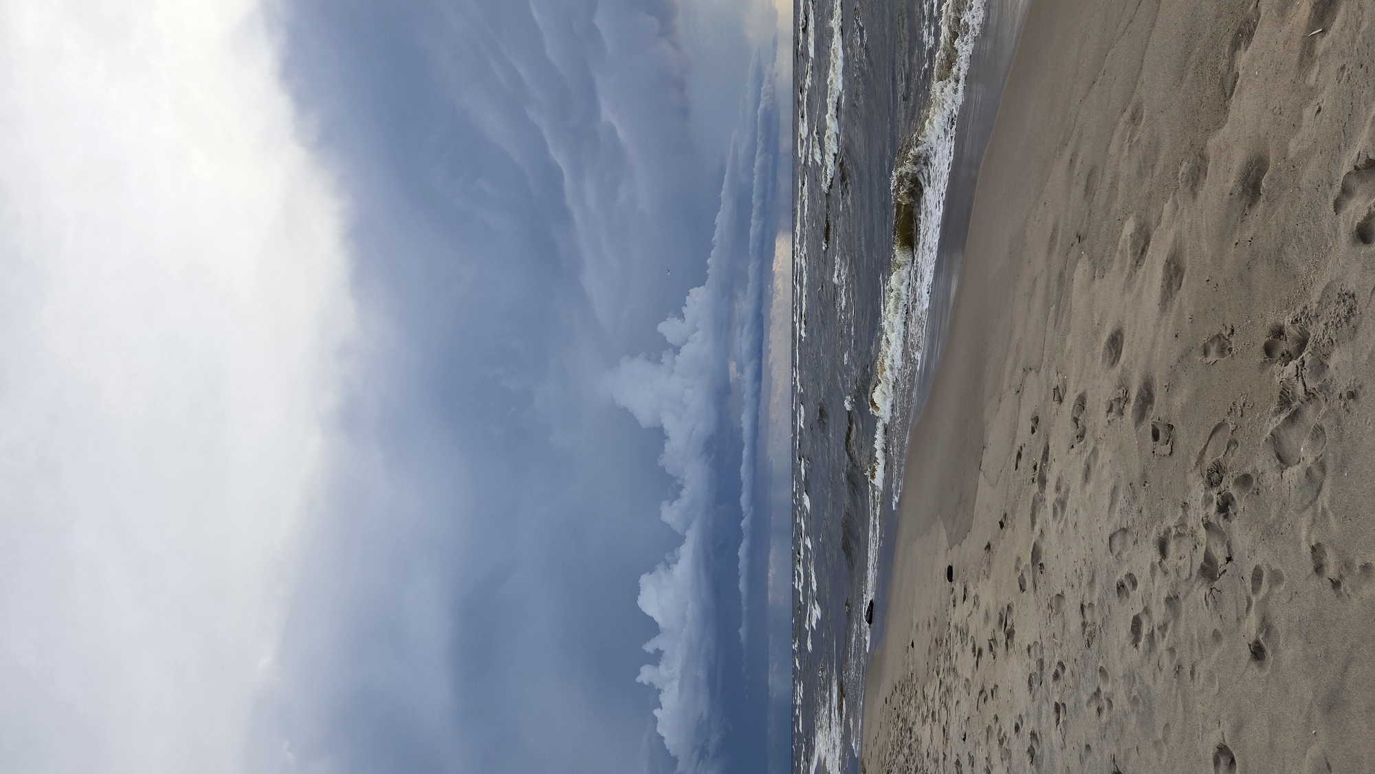Stormy Baltic shoreline in Carnikava, Latvia