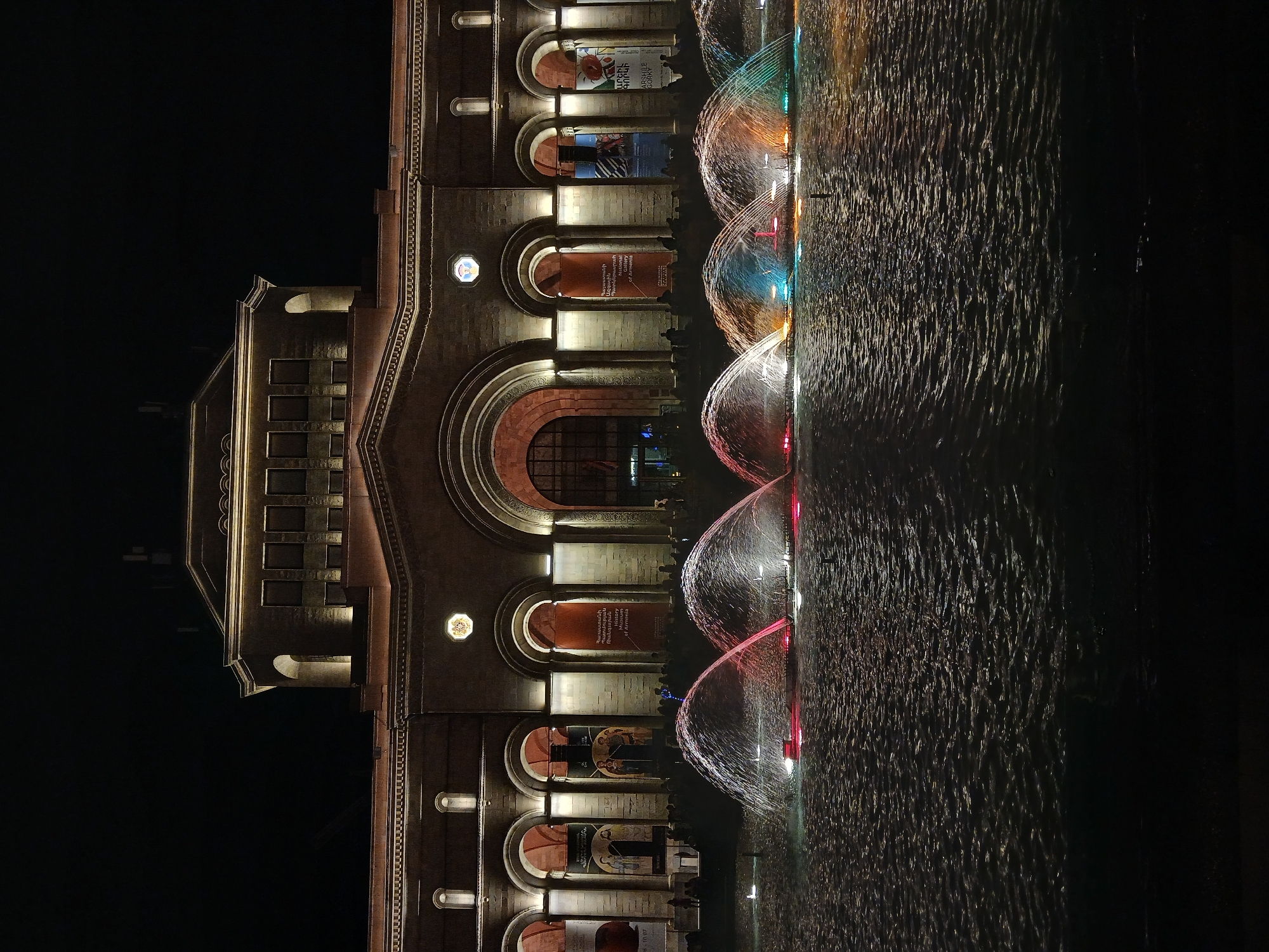 Yerevan's Republic Square lit up at night