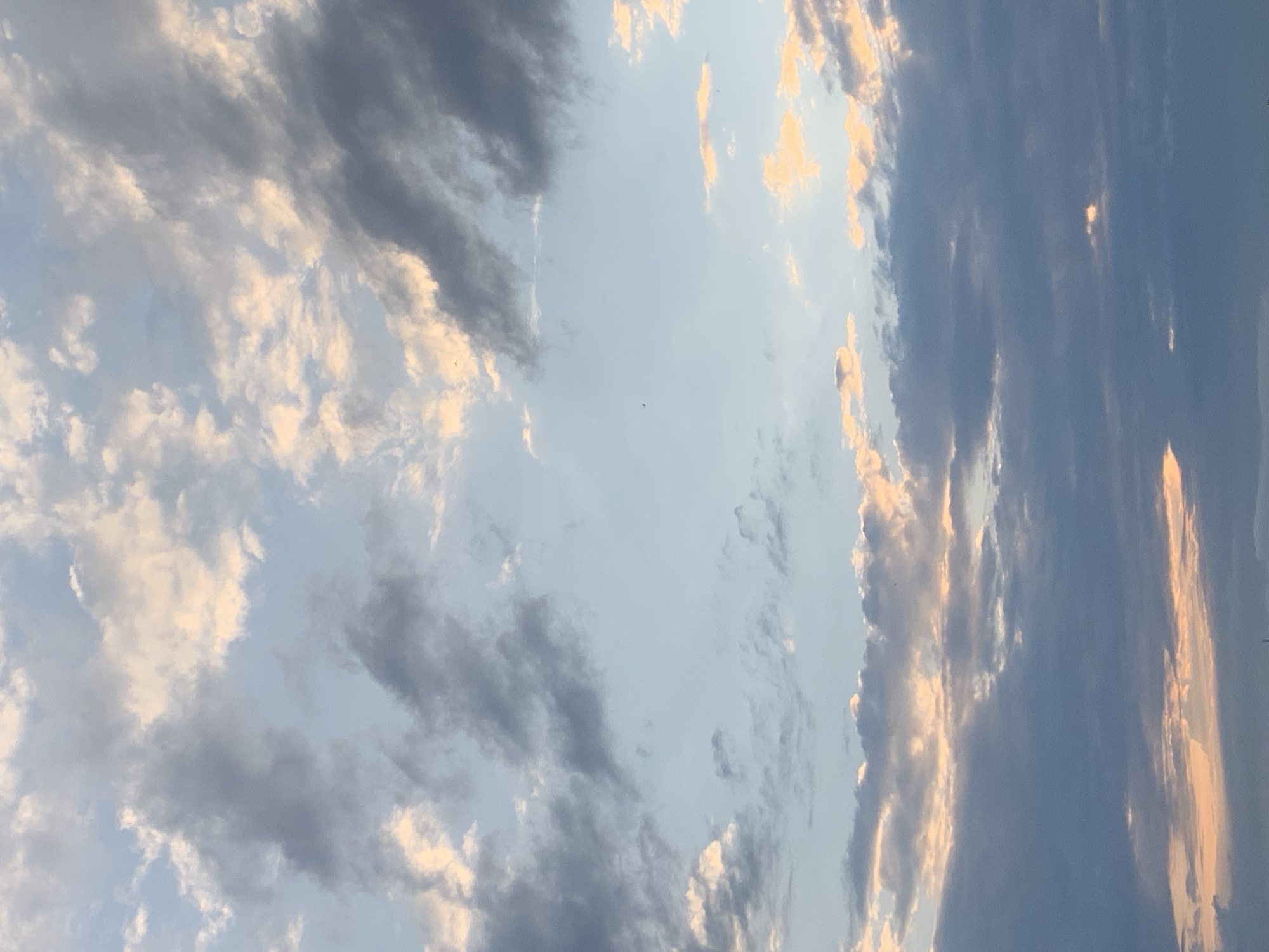 Dramatic evening sky over Kolomyia, crane on the horizon
