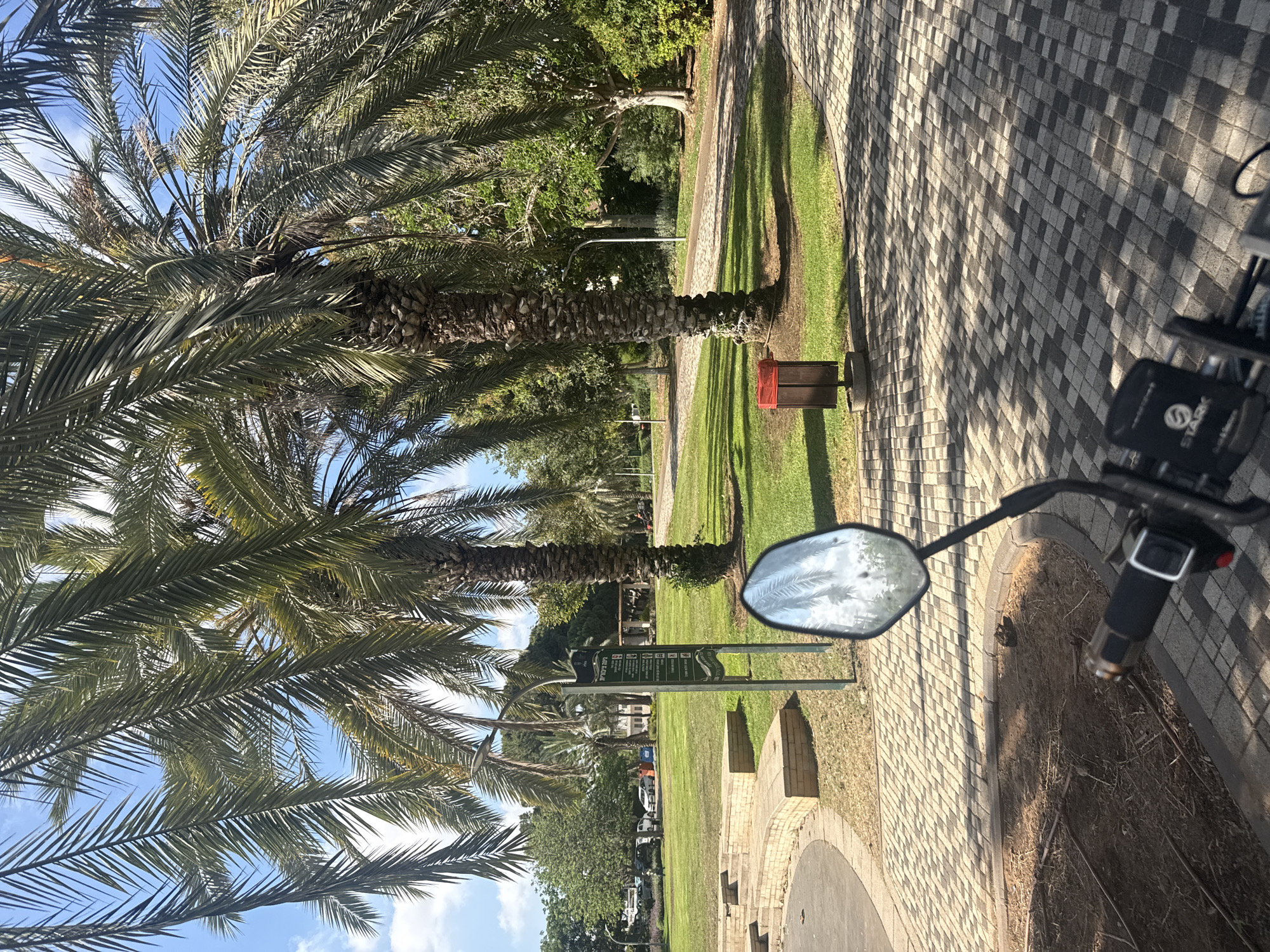 Morning ride through a tidy Herzliya park