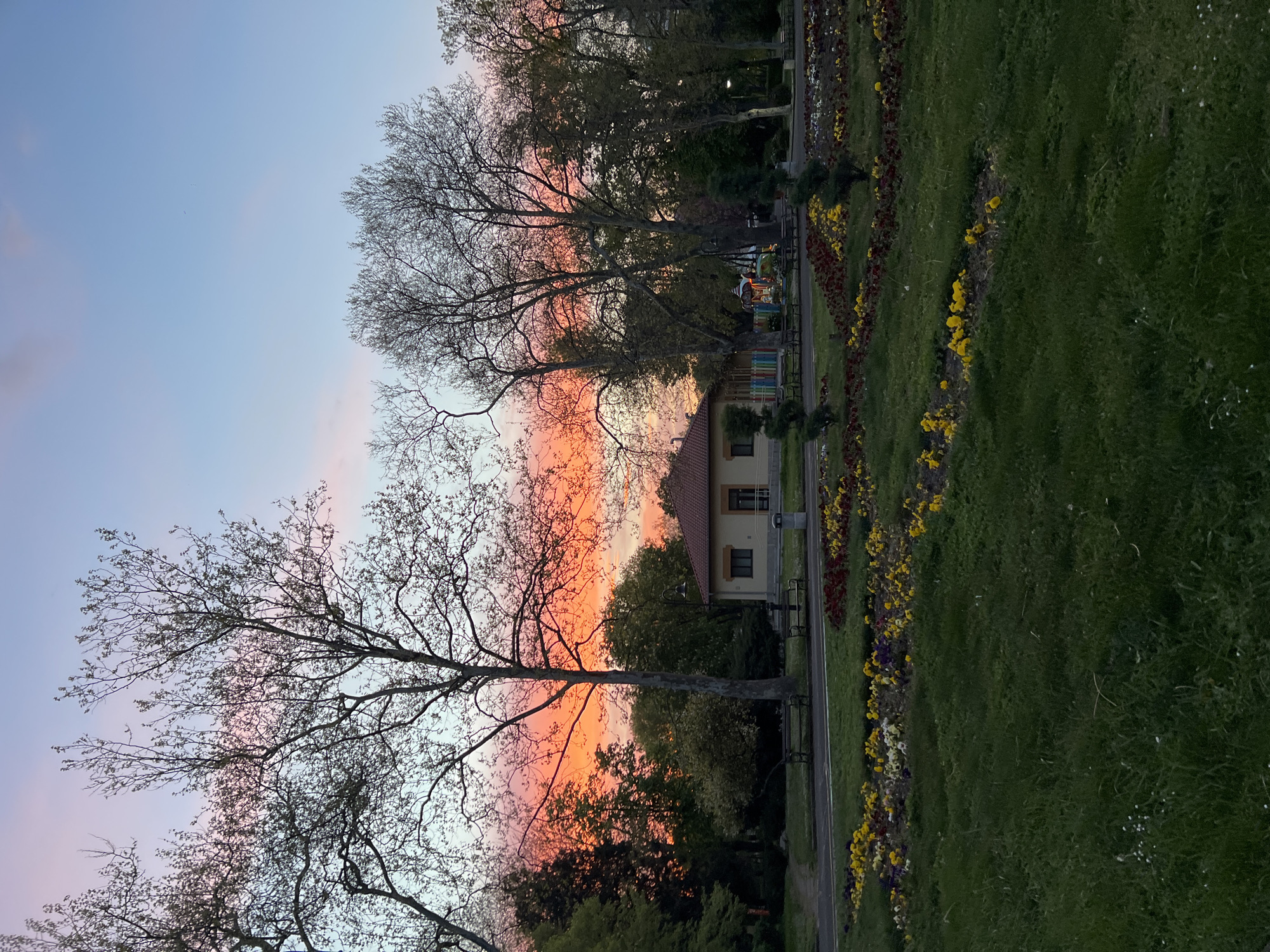 Colorful sunset documented from multiple locations in Burgas, Bulgaria