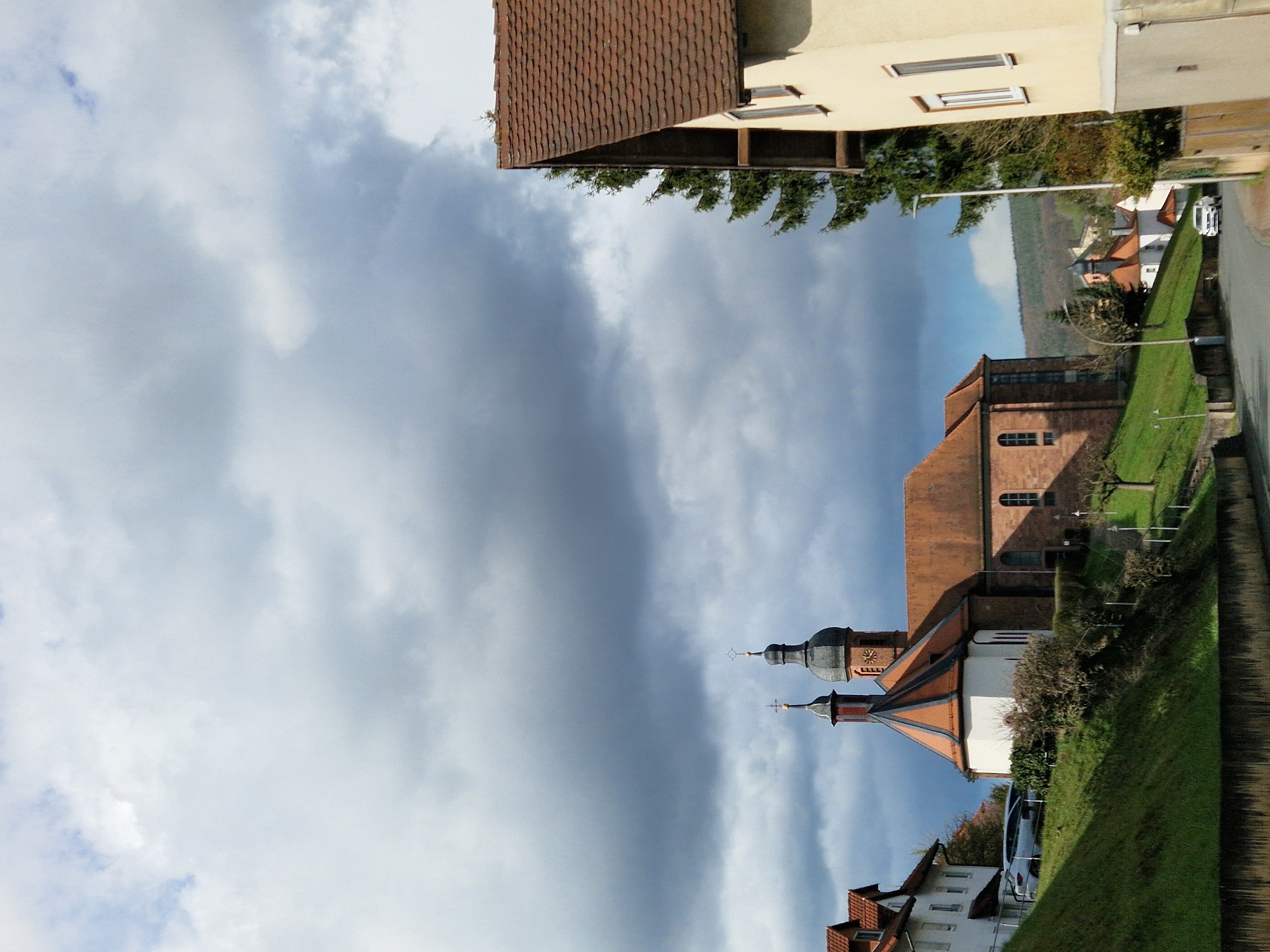 Cloudy street scene captured in Leidersbach, Germany