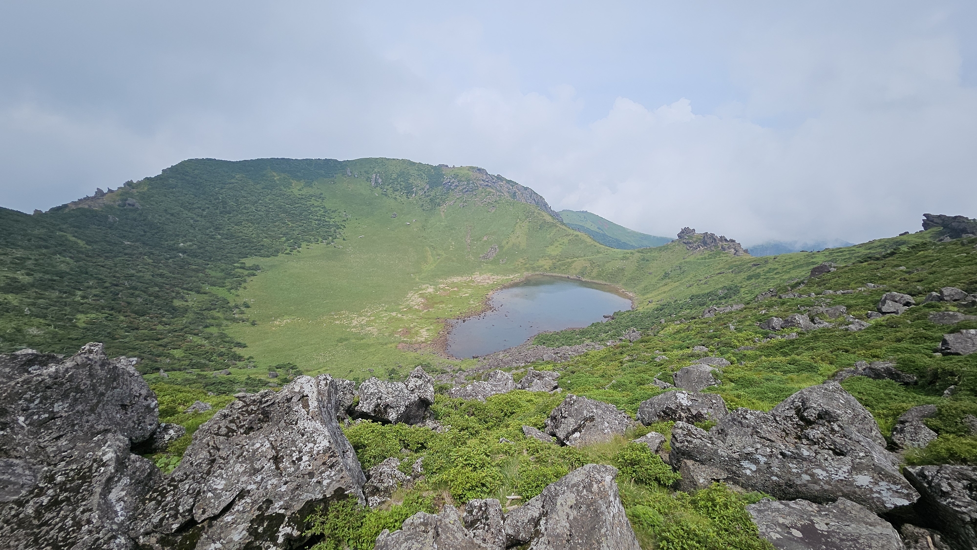 Inside the crater at Seongsan Ilchulbong, Jeju Island