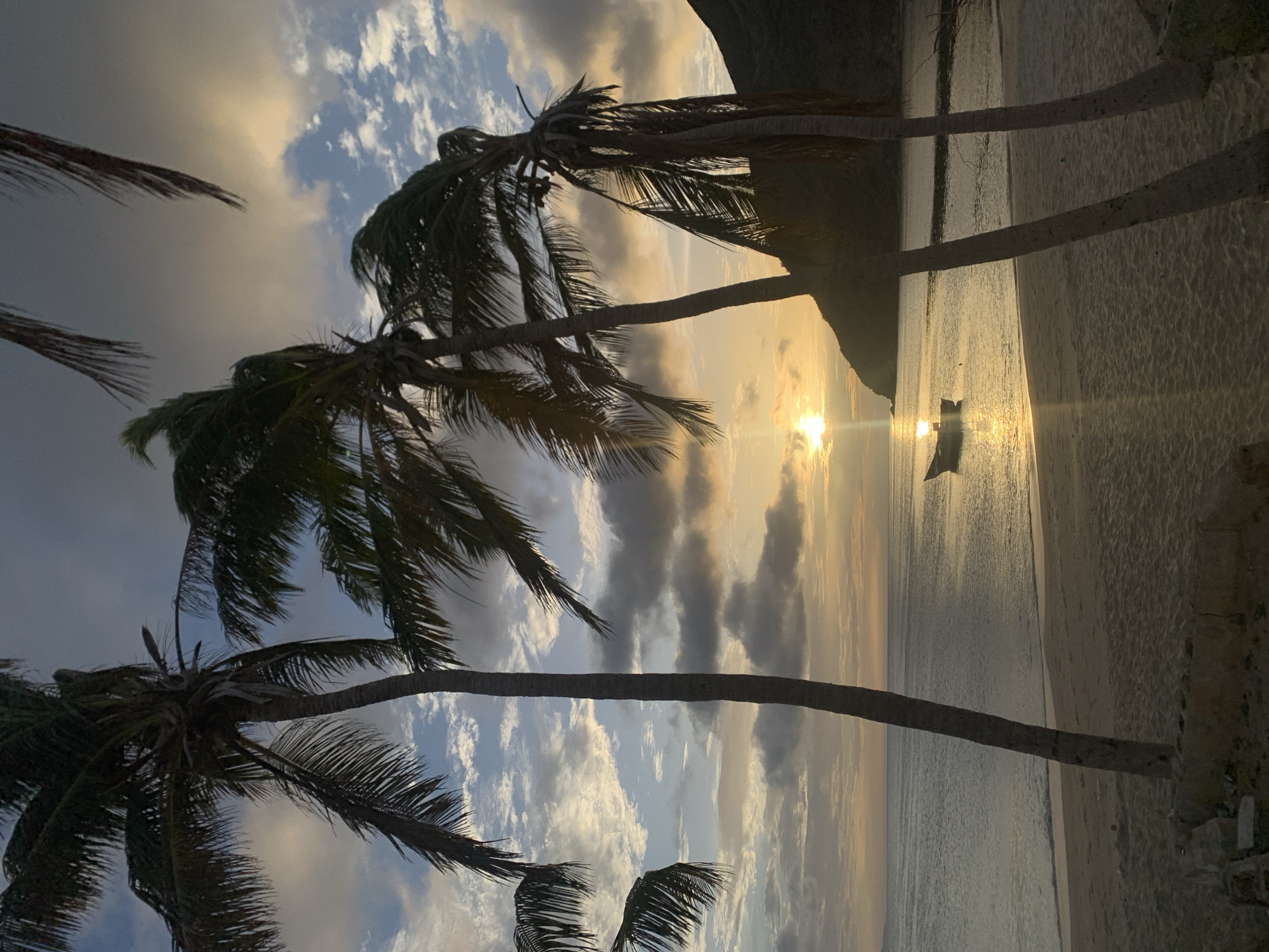 Golden hour settles over Juan Griego's quiet fishing bay