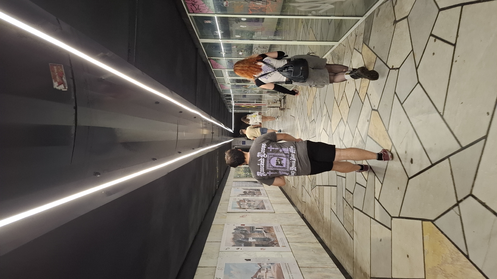 Evening pedestrian activity observed at Sofia's Lions' Bridge underpass