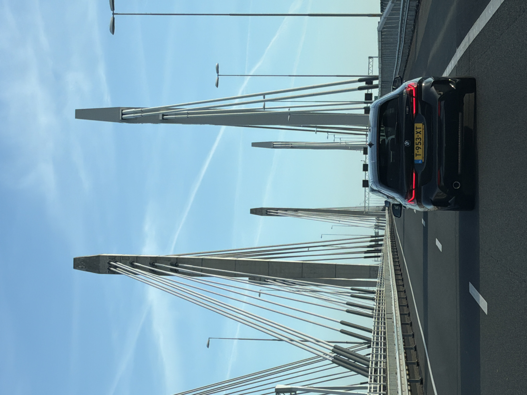 BMW crosses Dutch bridge during morning commute
