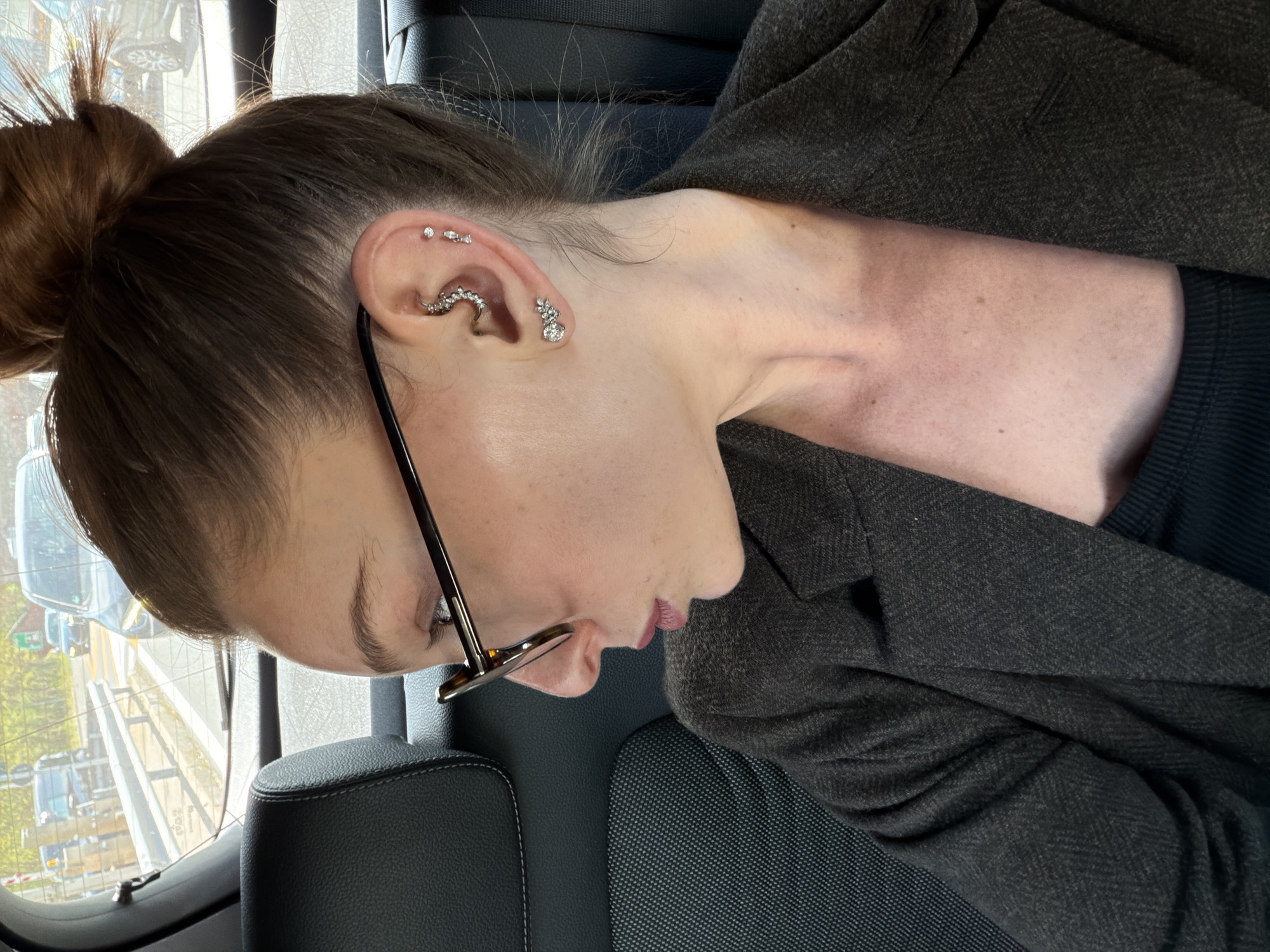 Woman photographed in vehicle in Serravalle Scrivia, Italy