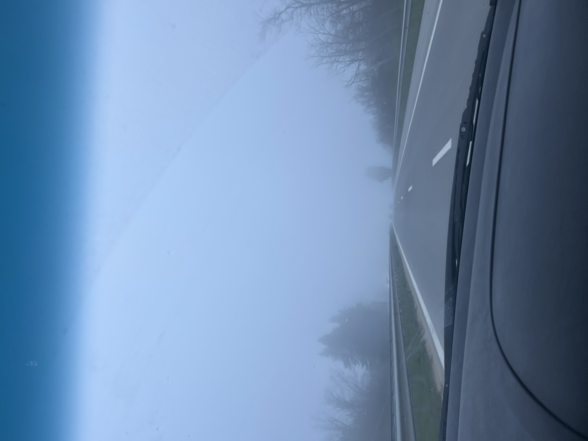 Foggy driving conditions recorded in Zvezditsa, Bulgaria