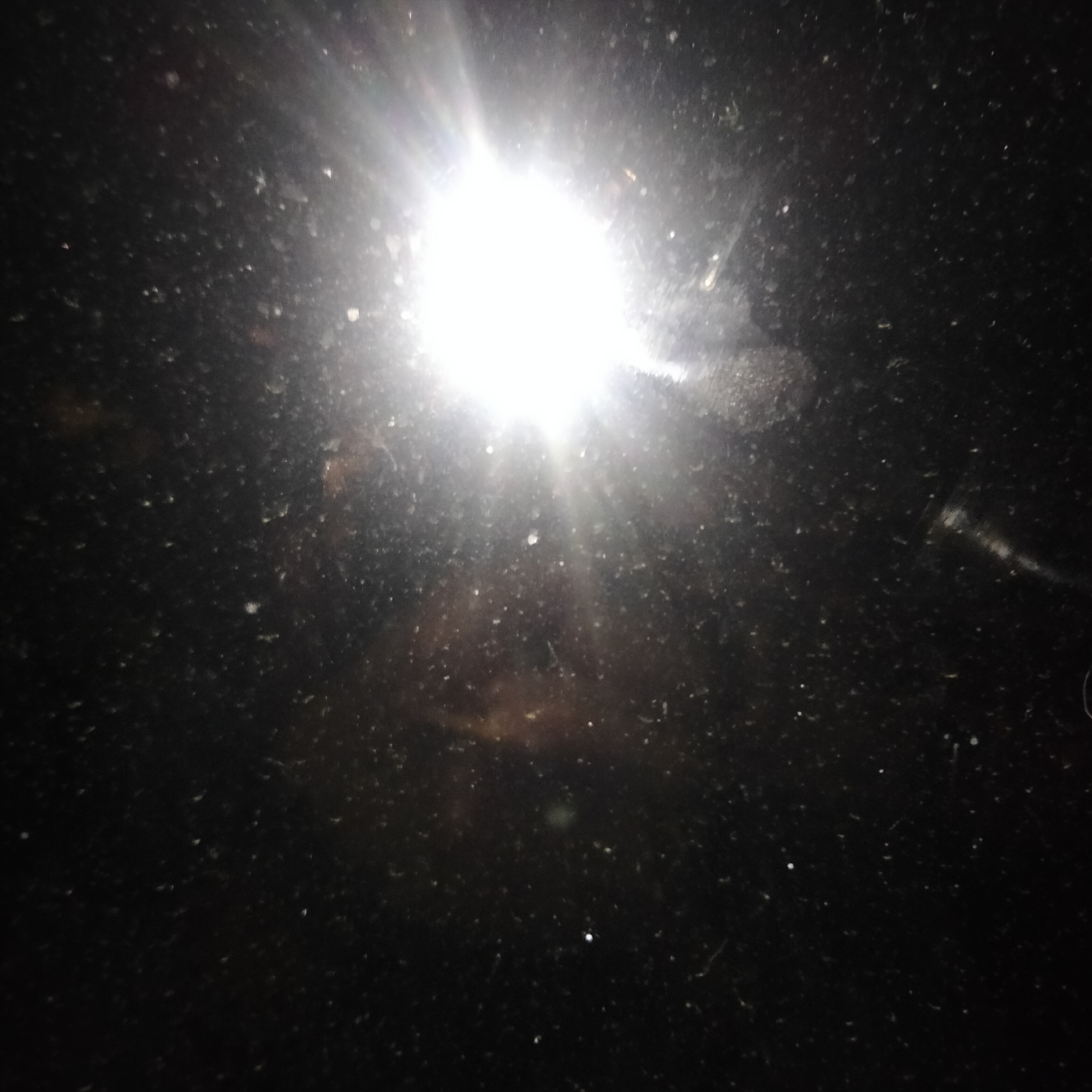 Bright light photographed in dark conditions in Lannoy, France