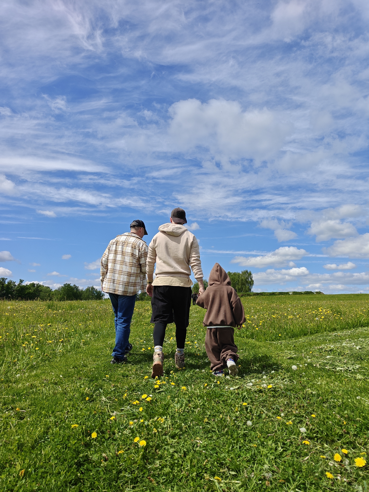 Spring day memories: field walks, motorcycle gathering, dandelion moments