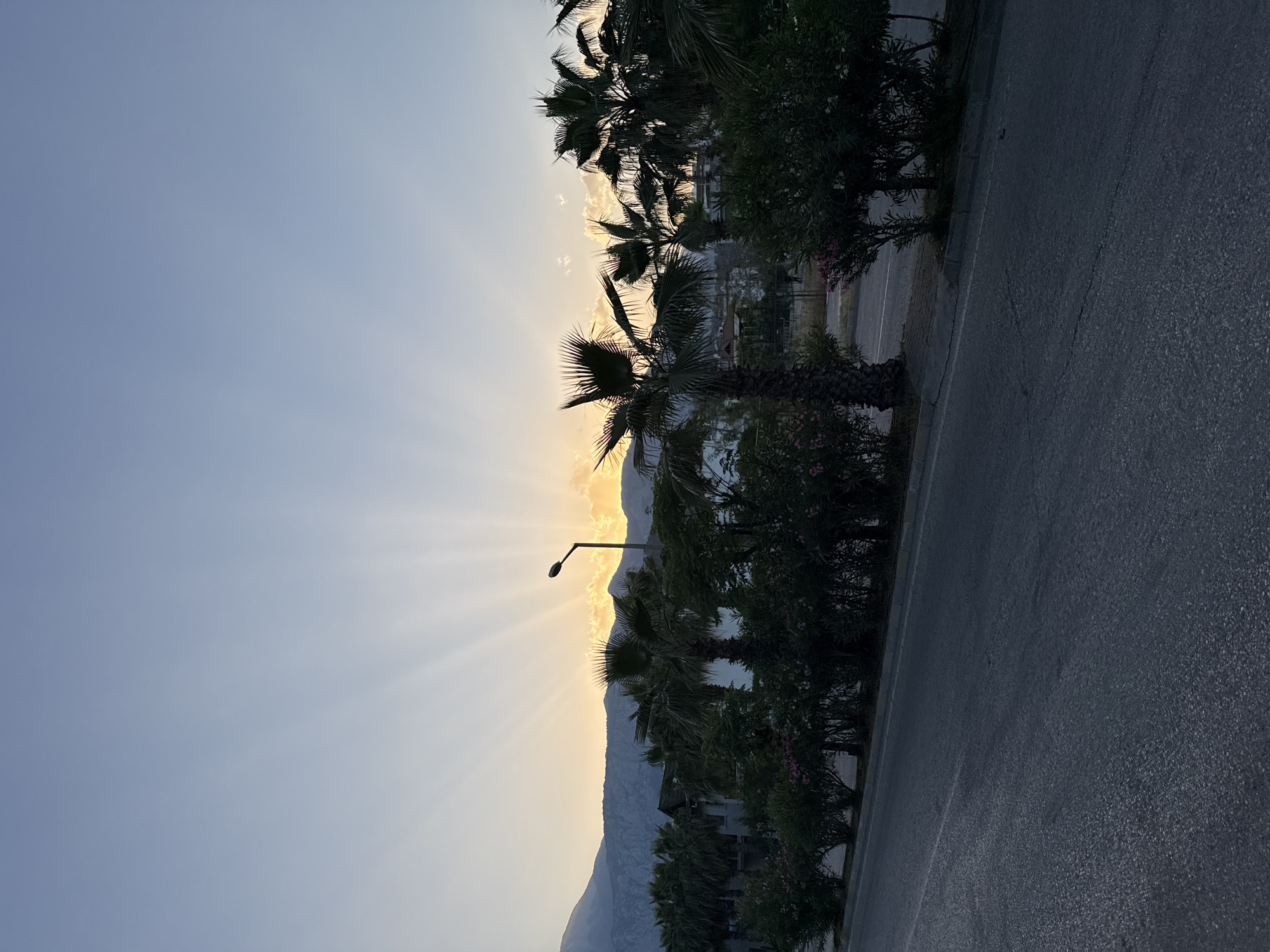 Sunset scenes captured around Kemer, Turkey hotels and streets