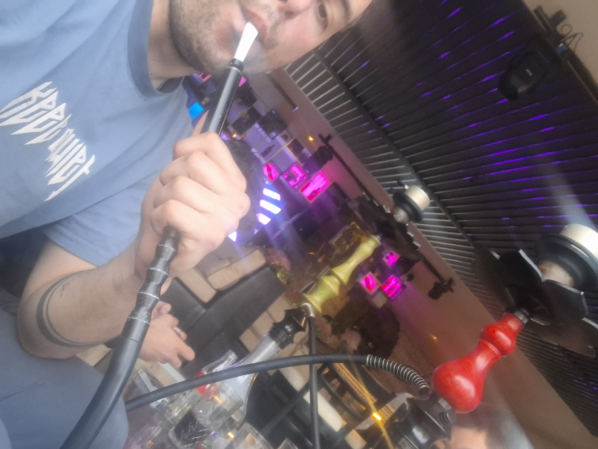 Evening hookah lounge visit documented in Sofia, Bulgaria
