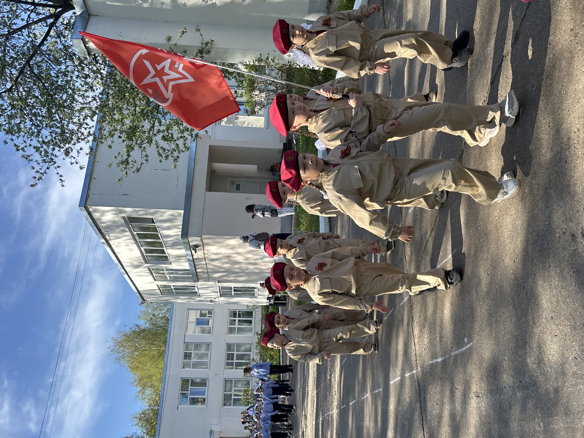 Children's uniformed parade ceremony held in Chaikovsky, Russia