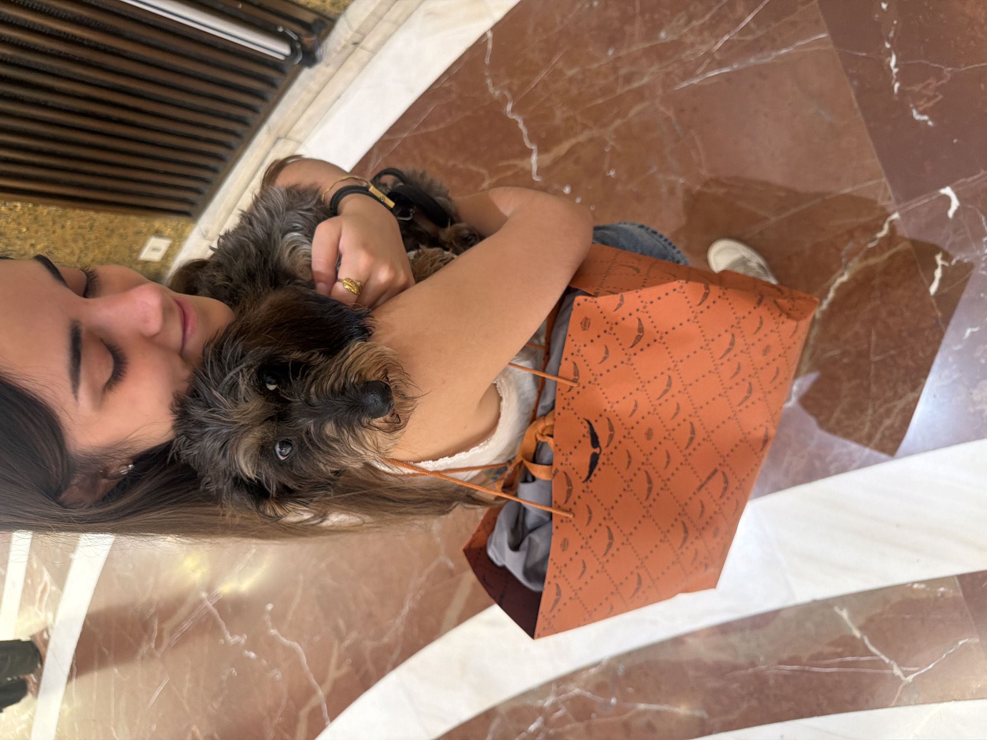 Afternoon in Milan with a wire-haired dachshund in tow
