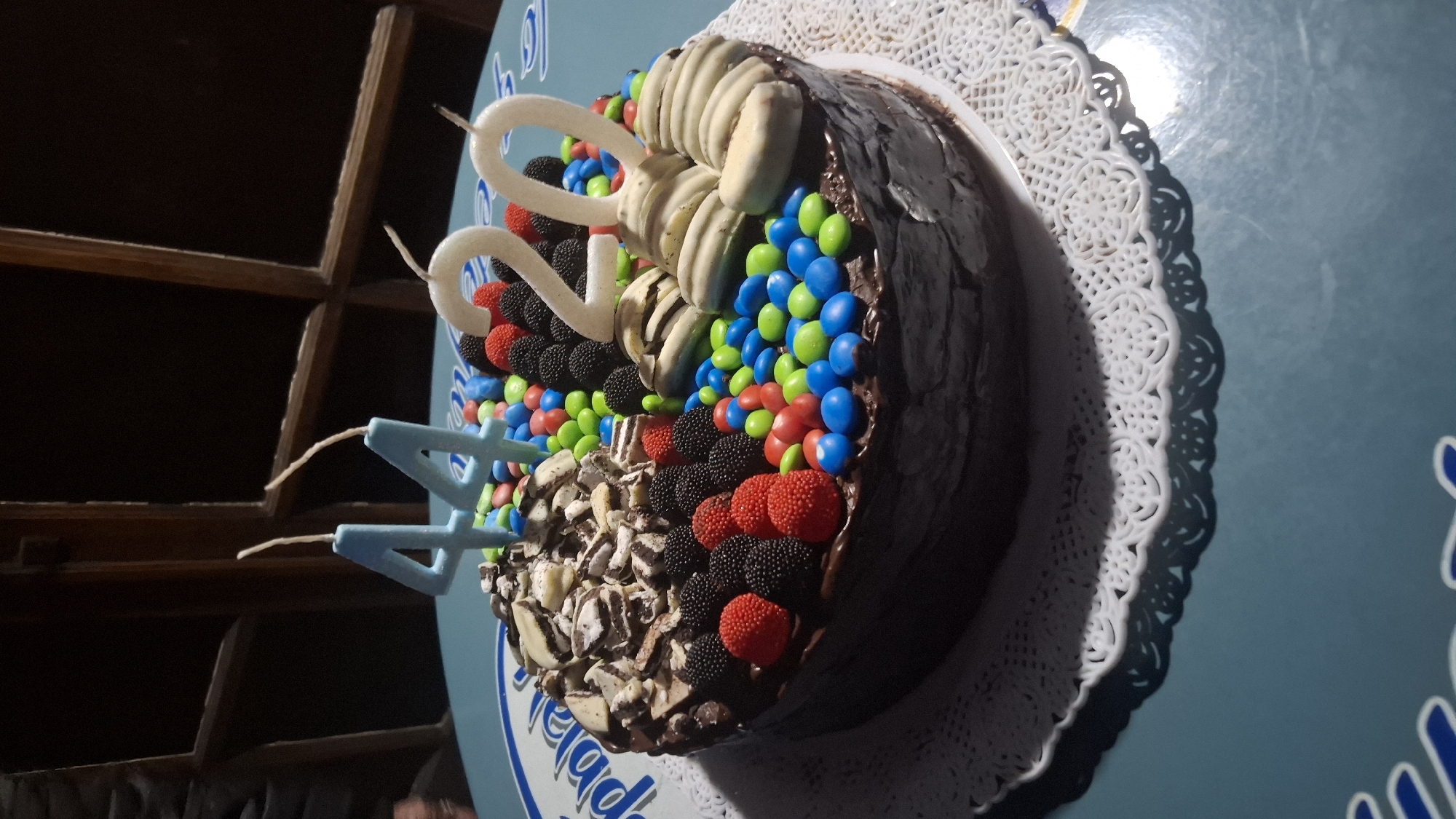 Birthday cake celebration with number candles captured in Buenos Aires