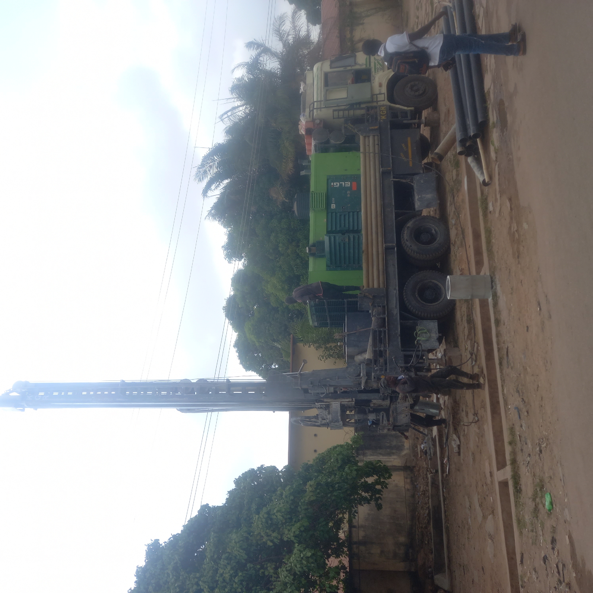 Borewell drilling operation documented in Dadi Riba, Nigeria