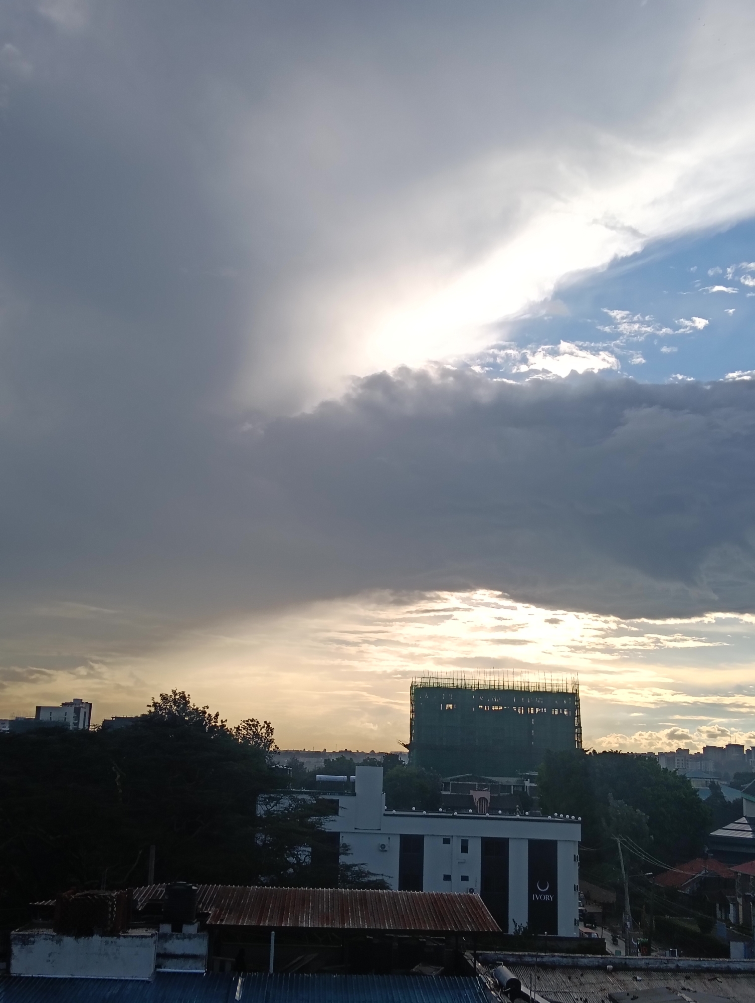 Storm clouds gather over Nairobi skyline Friday afternoon