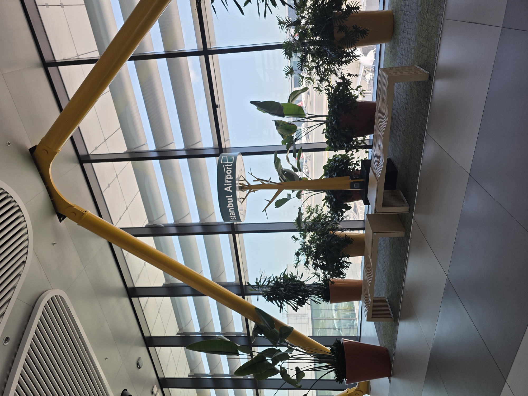 Traveler documents Istanbul Airport terminal architecture in morning photos