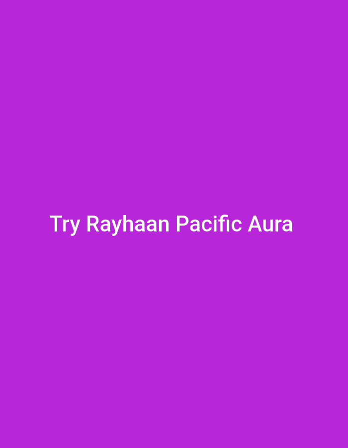 Minimal purple graphic promotes Rayhaan Pacific Aura